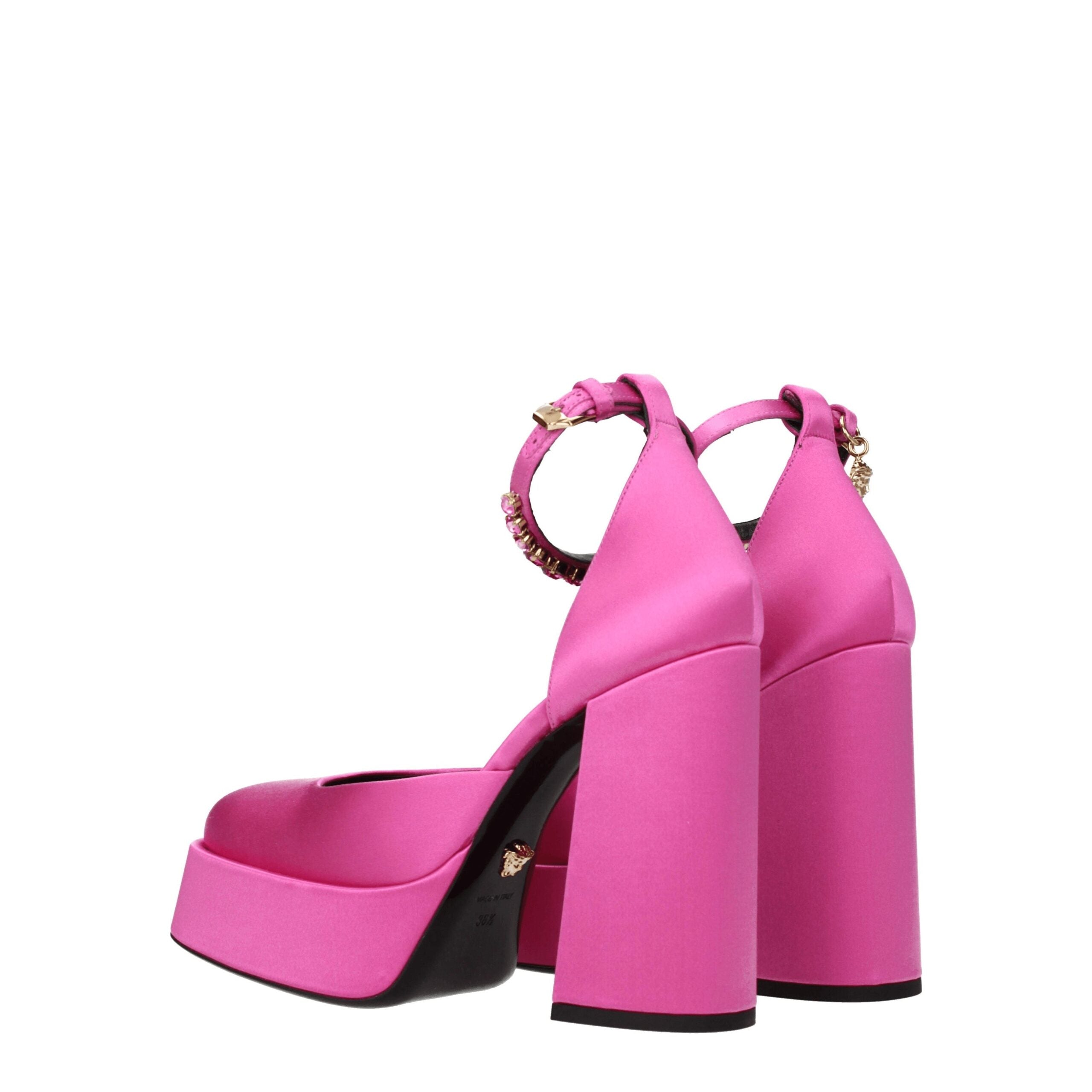 Versace Pink Satin Platform Women's Pumps