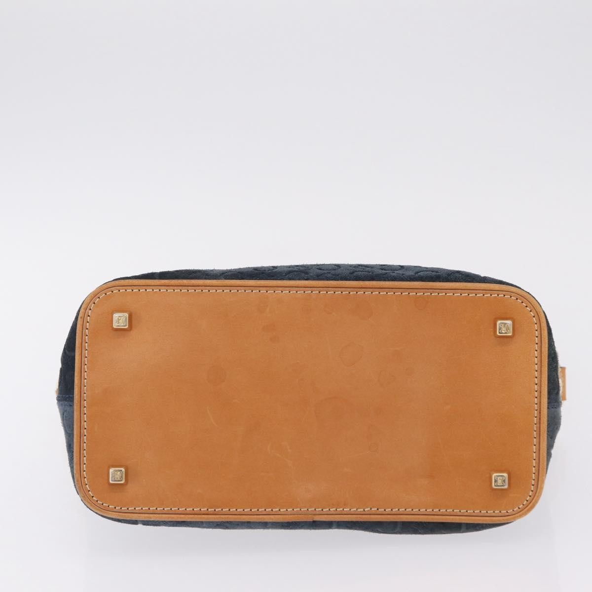 Celine C Macadam Shoulder Suede Navy Suede Handbag (Pre-Owned)