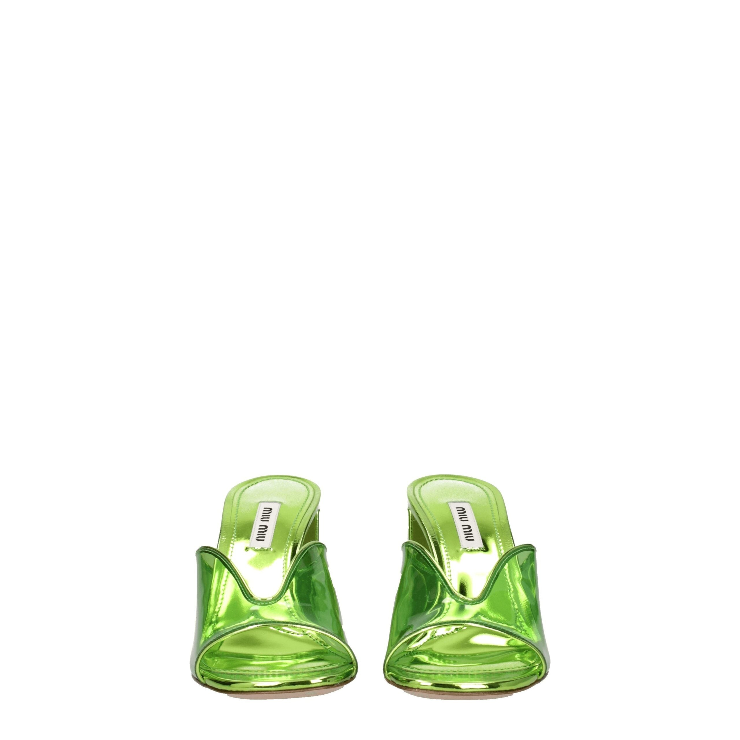 Miu Miu Green Plexiglass Platform Women's Sandals