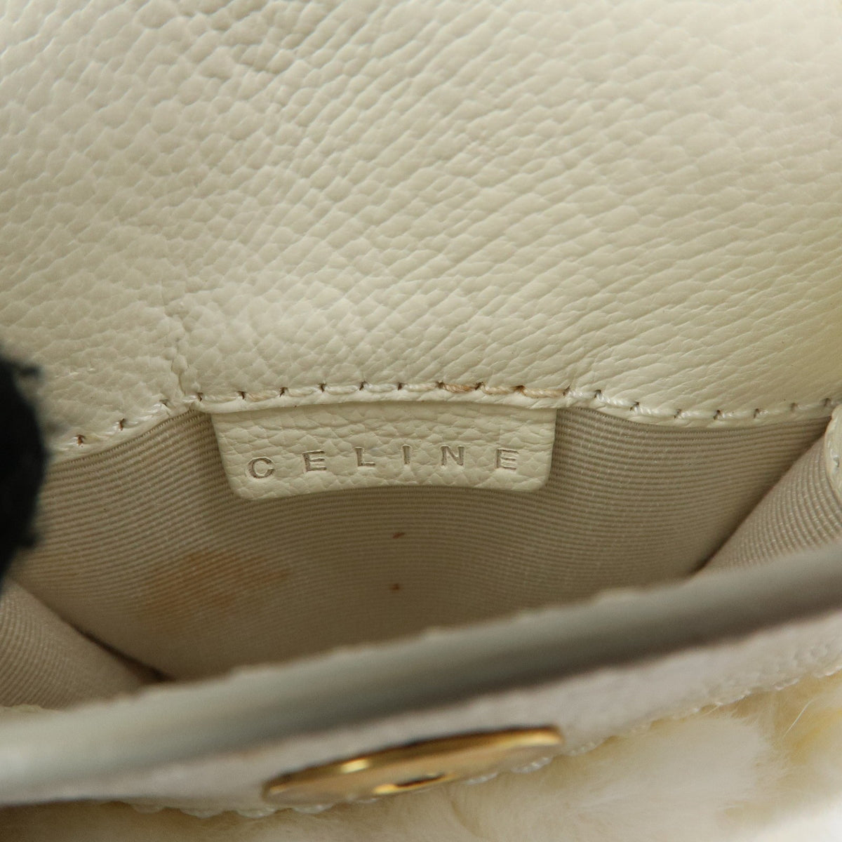 Celine Triomphe Leather Beige Leather Shoulder Bag Bag (Pre-Owned)