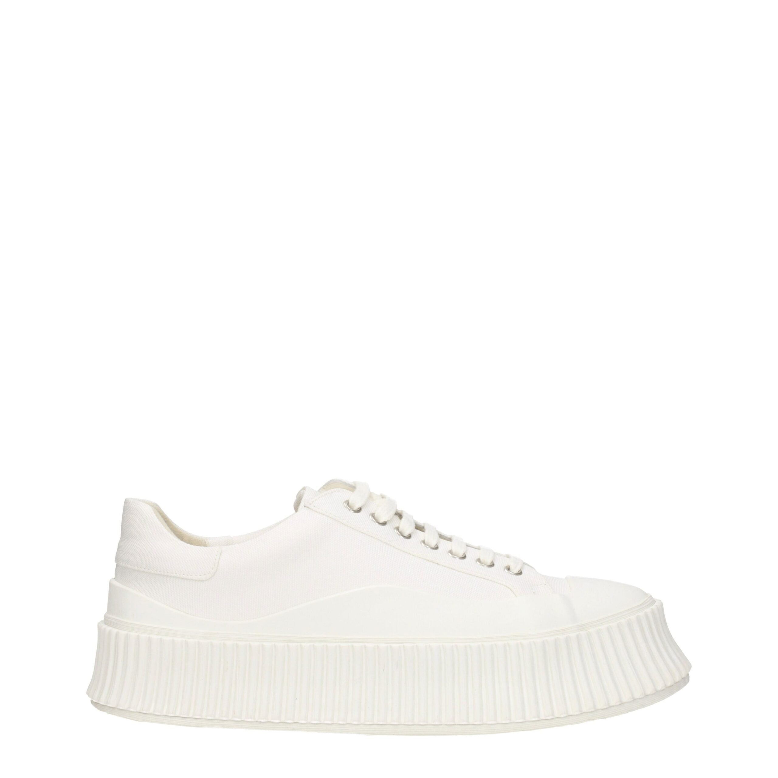 Jil Sander White Fabric Platform Men's Sneakers