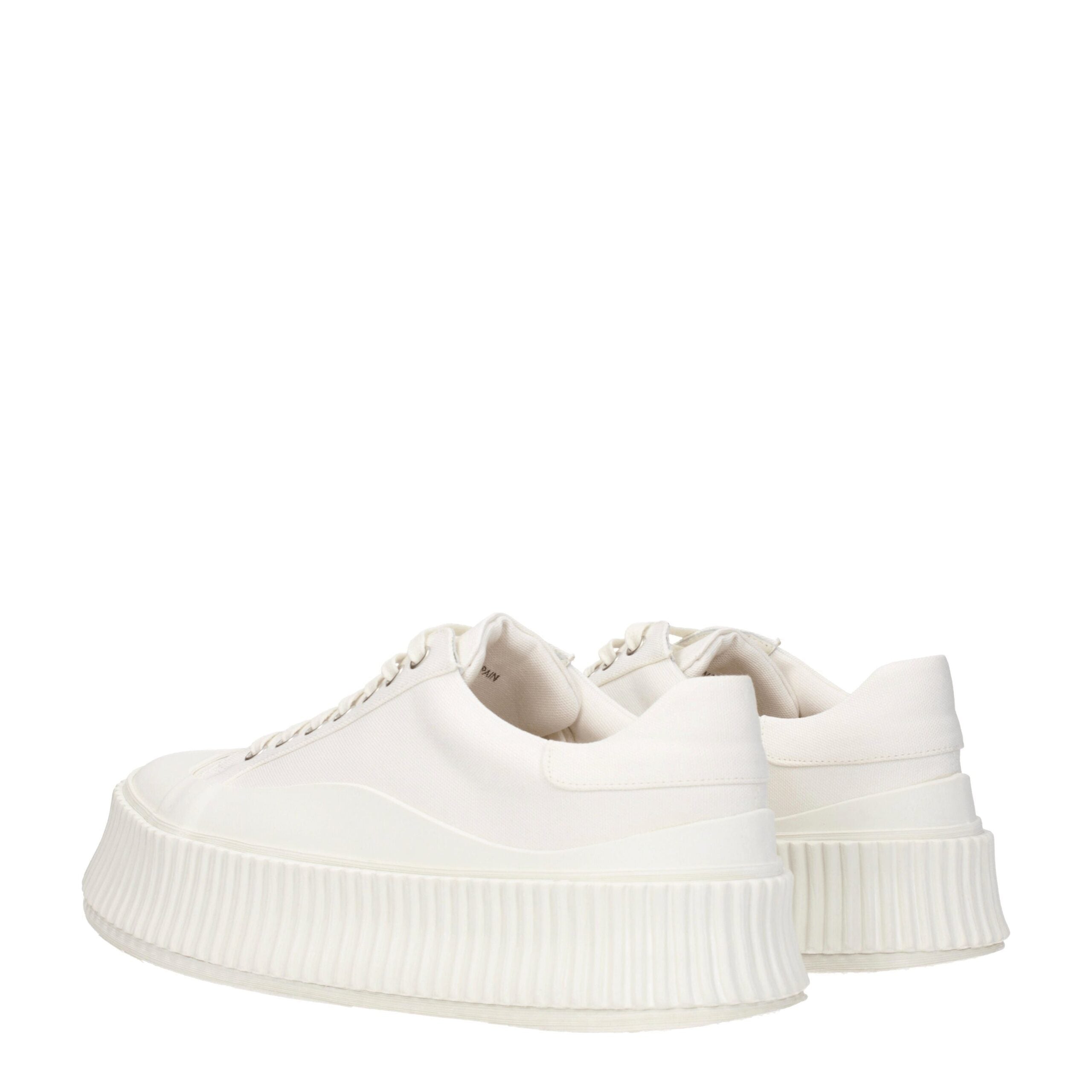 Jil Sander White Fabric Platform Men's Sneakers