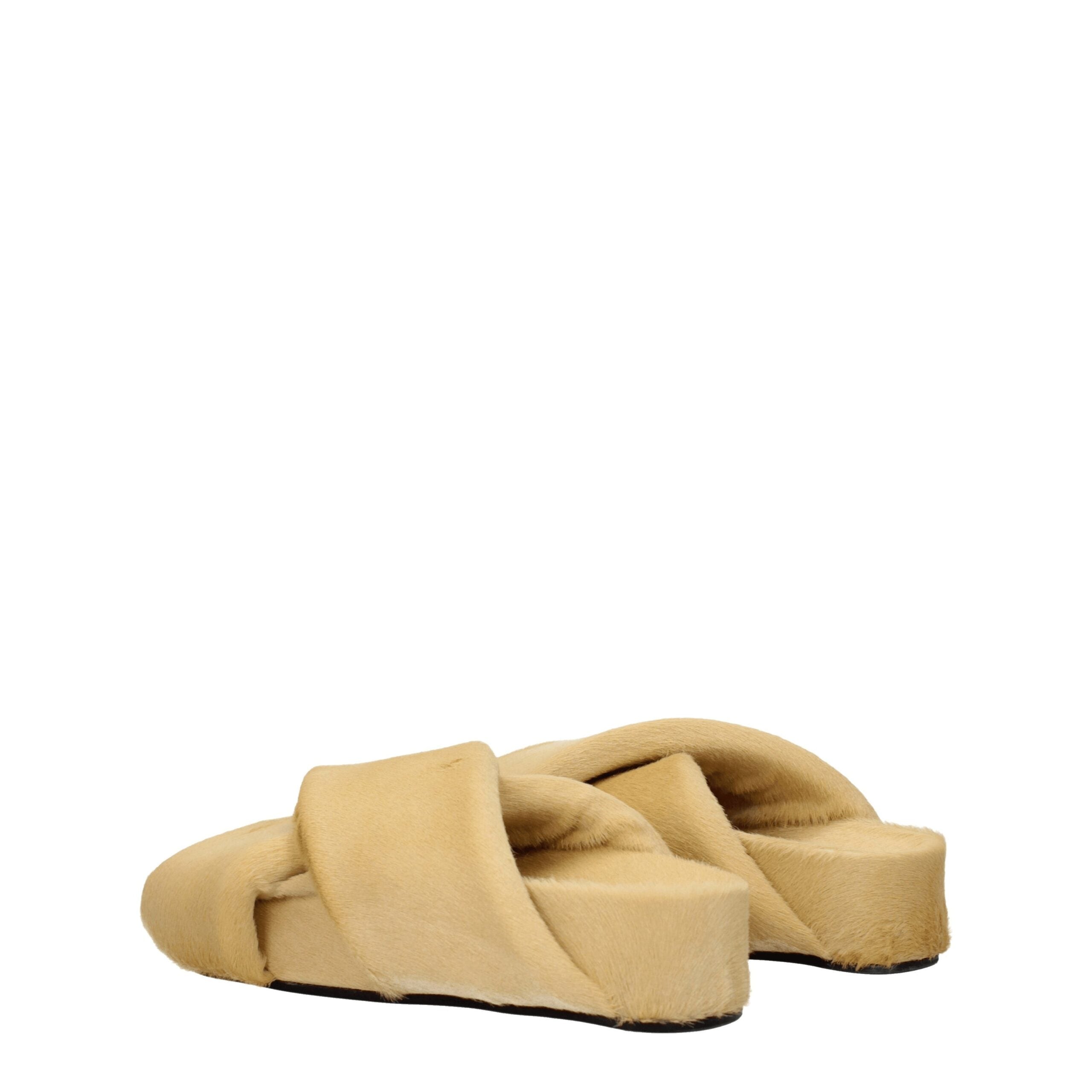 Jil Sander Beige Horsehair Women's Slippers