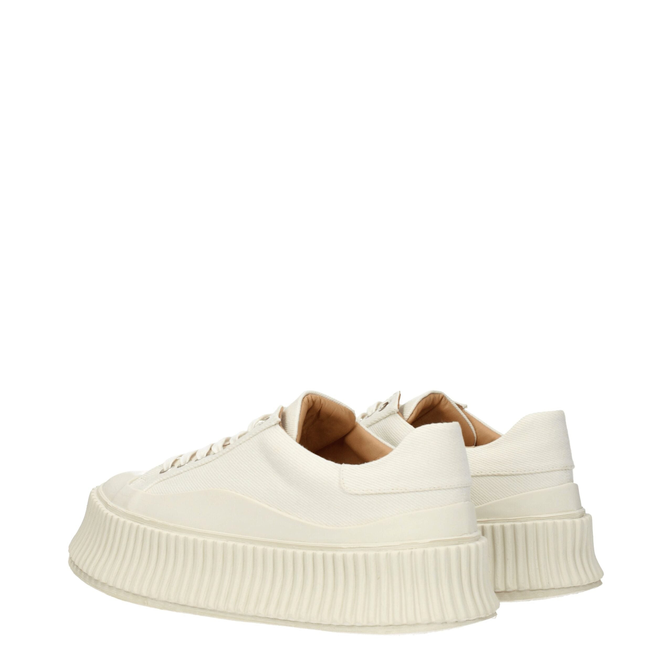 Jil Sander White Fabric Platform Women's Sneakers