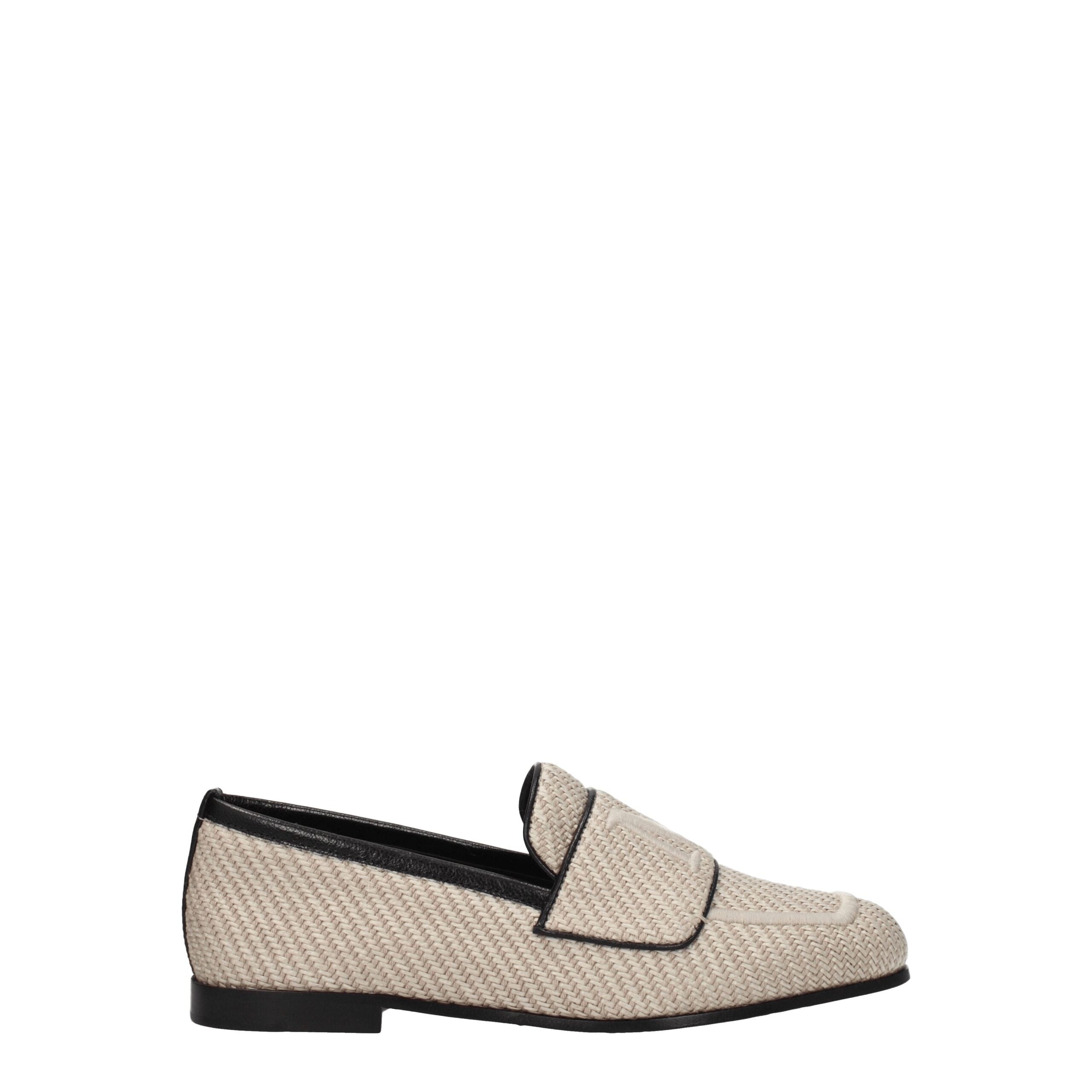 Max Mara Beige Fabric Slip-On Women's Loafers