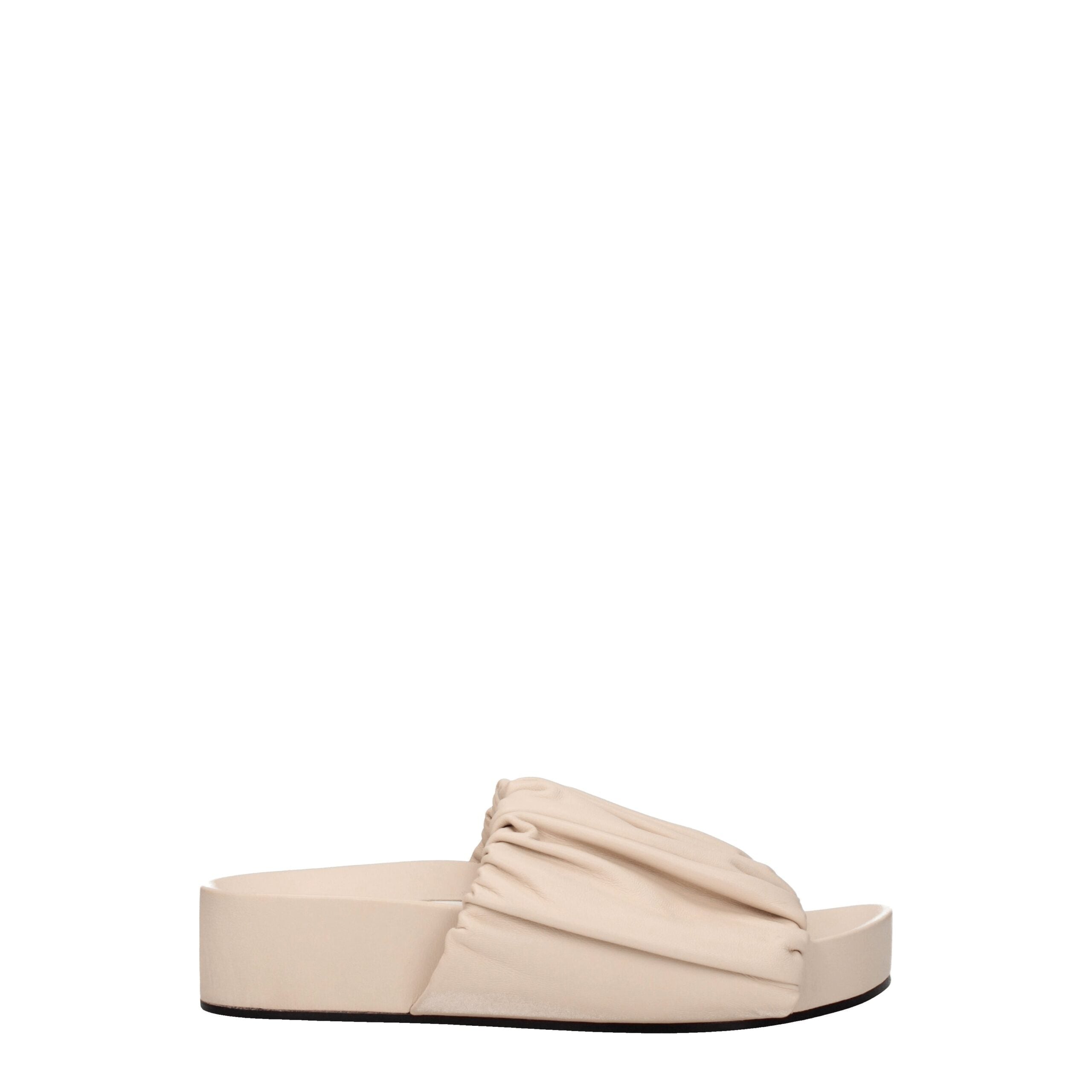 Jil Sander Pink Leather Women's Slippers