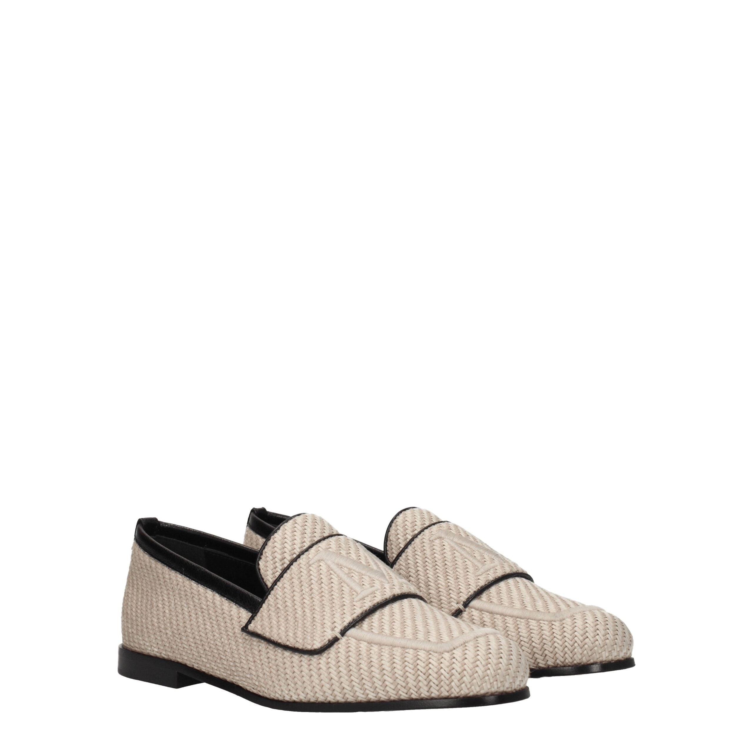 Max Mara Beige Fabric Slip-On Women's Loafers