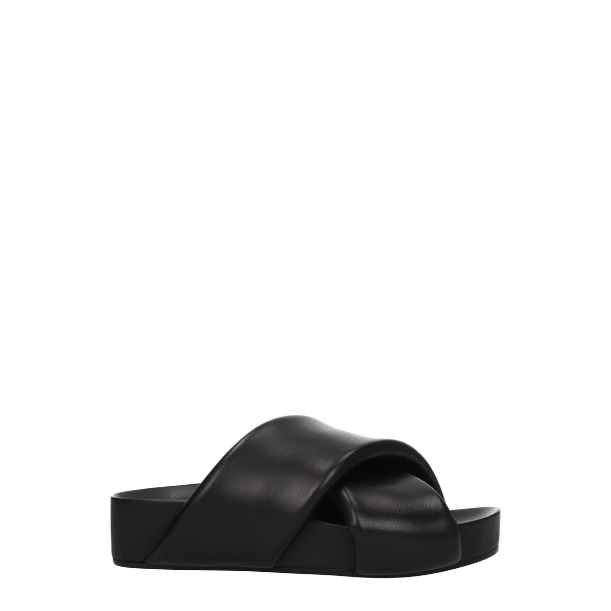 Jil Sander Black Leather Women's Slippers
