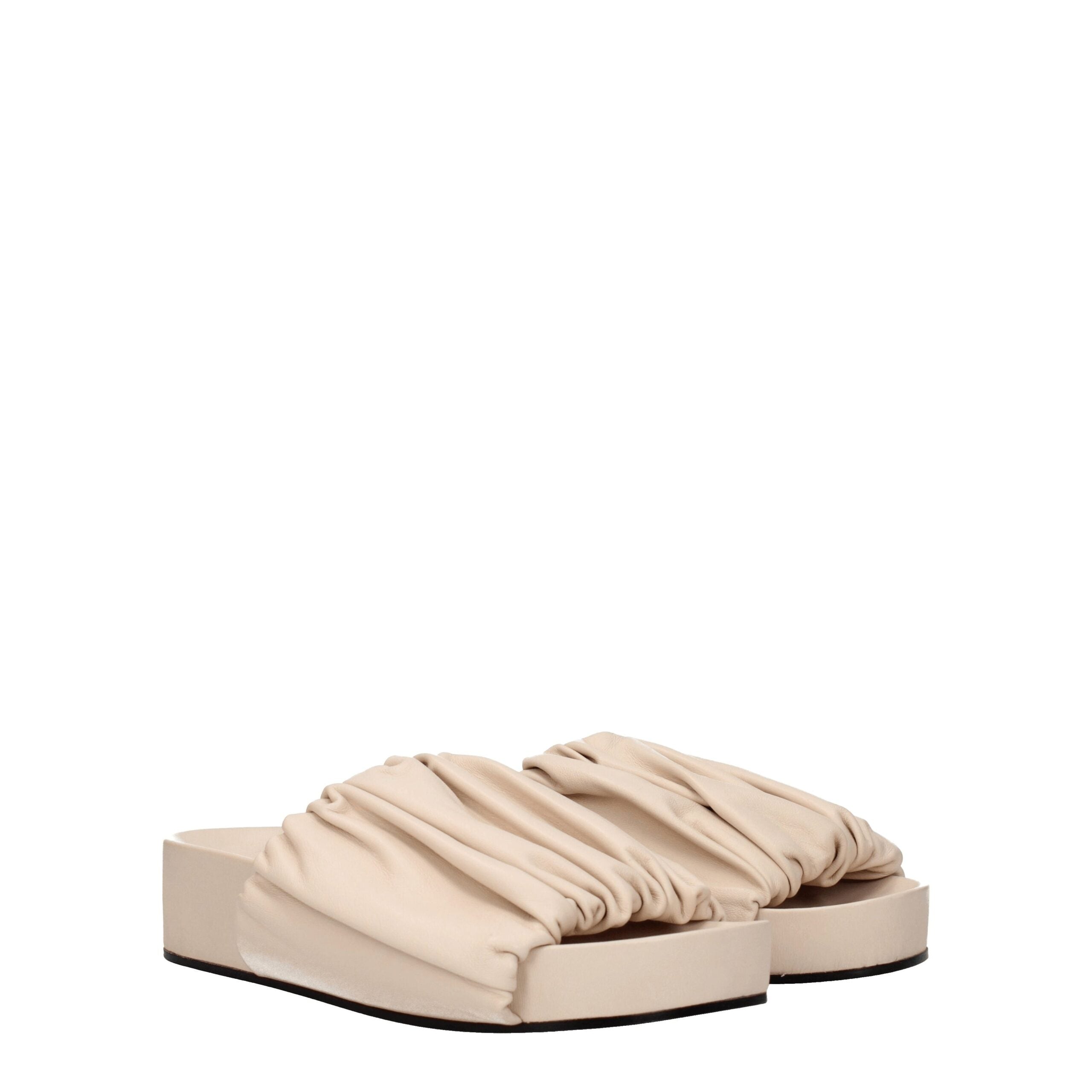 Jil Sander Pink Leather Women's Slippers