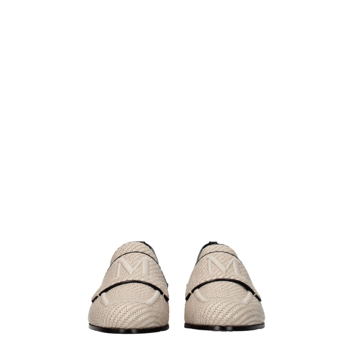 Max Mara Beige Fabric Slip-On Women's Loafers