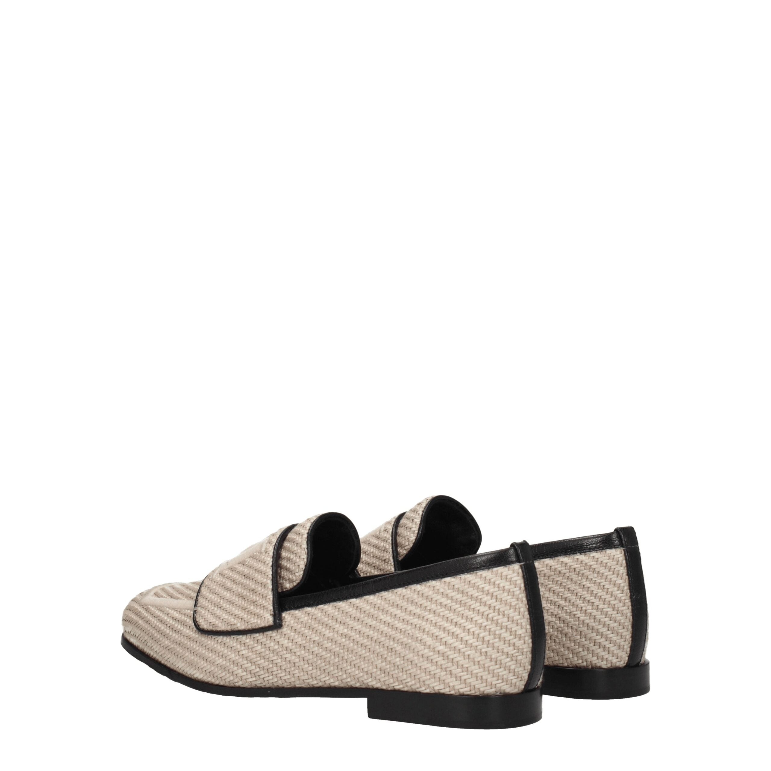 Max Mara Beige Fabric Slip-On Women's Loafers
