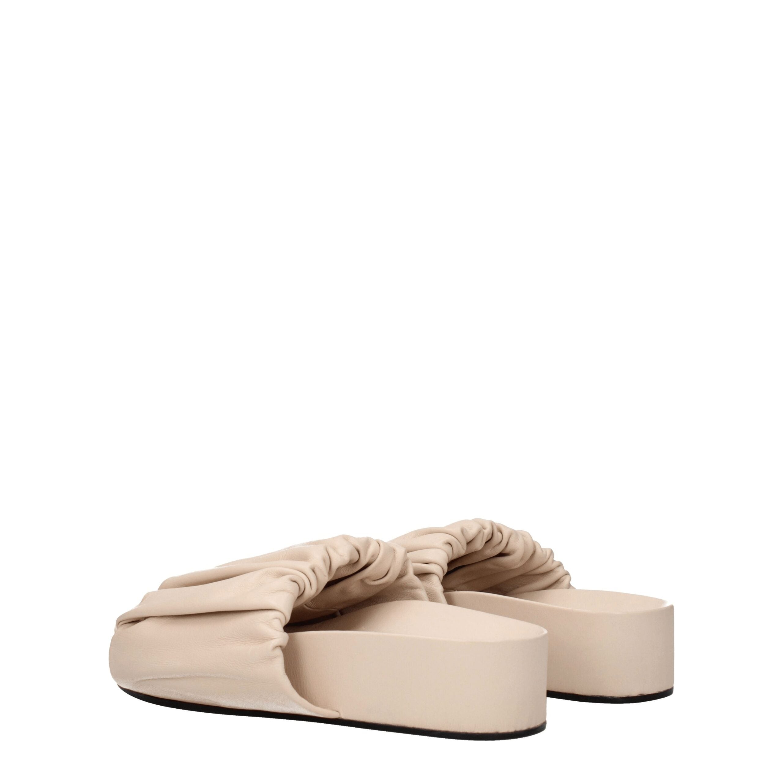 Jil Sander Pink Leather Women's Slippers
