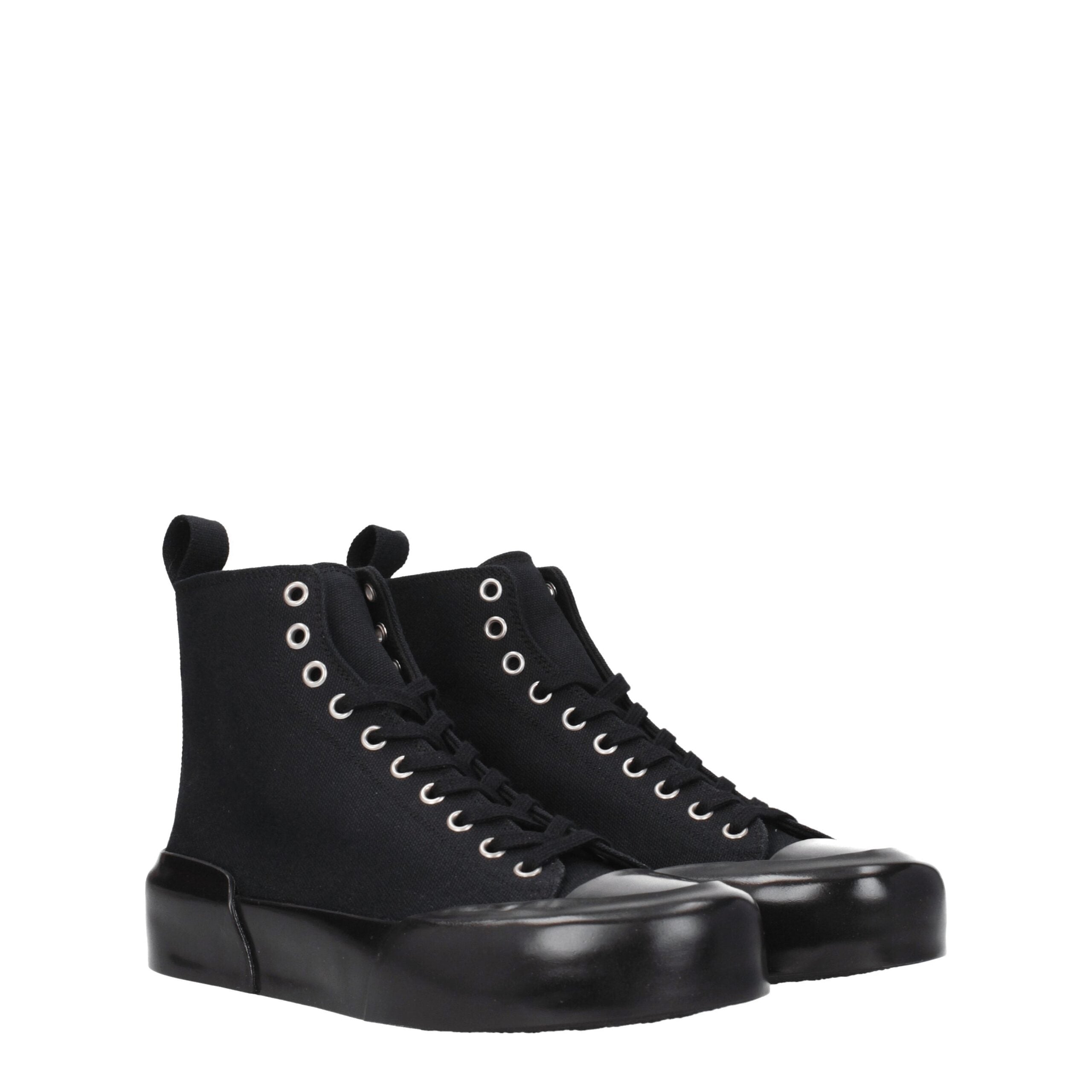 Jil Sander Black Fabric High Top Women's Sneakers