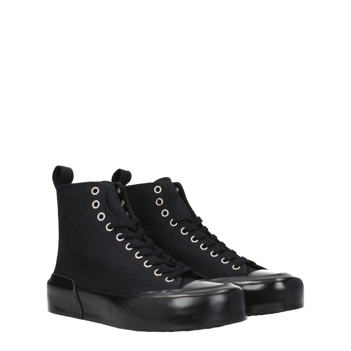 Jil Sander Black Fabric High Top Women's Sneakers
