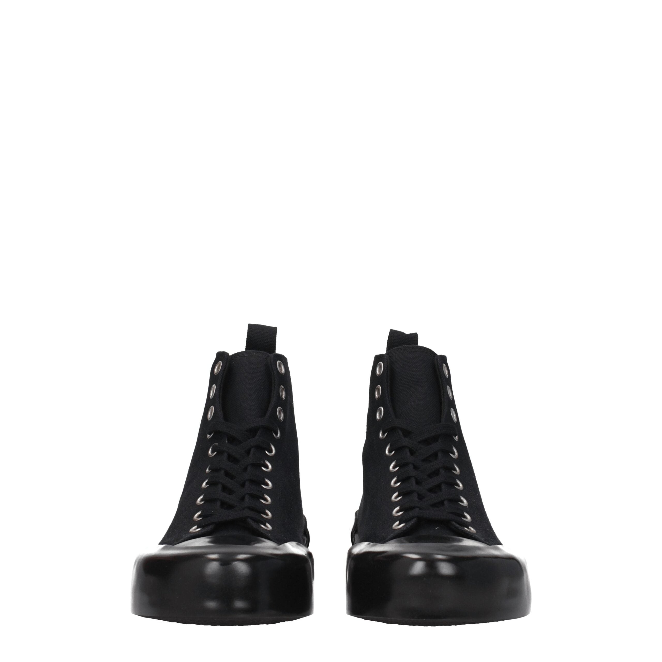 Jil Sander Black Fabric High Top Women's Sneakers