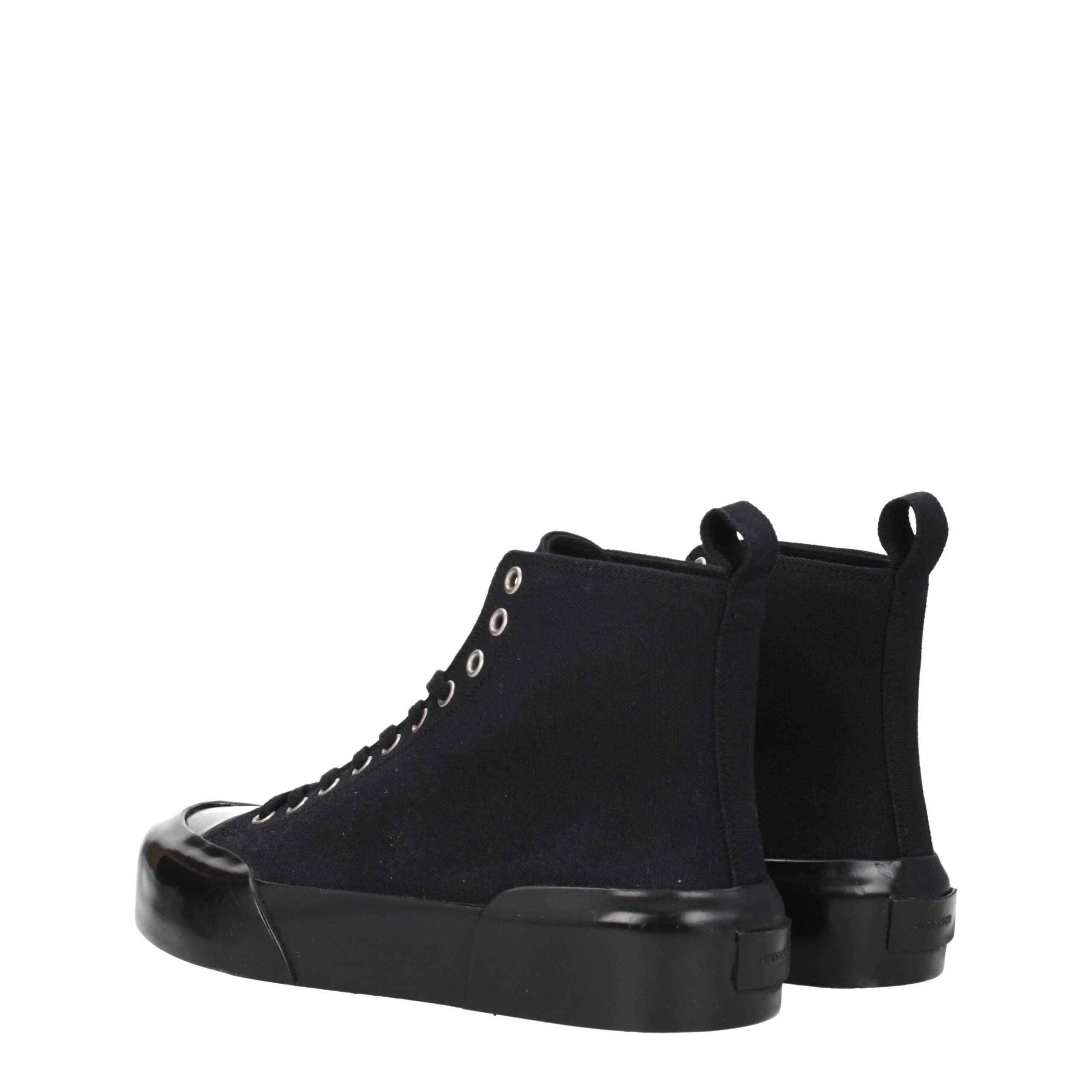 Jil Sander Black Fabric High Top Women's Sneakers