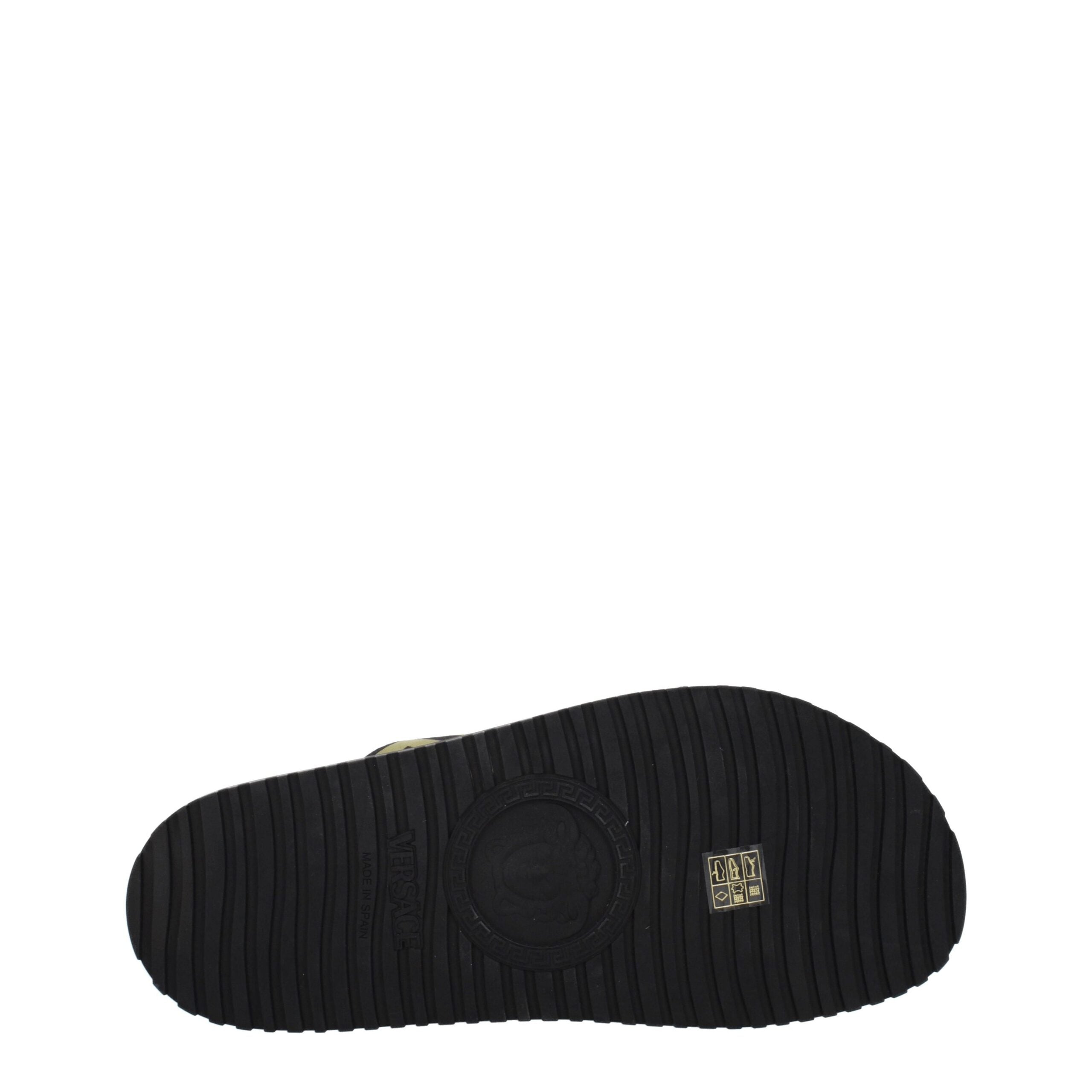 Versace Black Fabric Slippers Men's Sandals
