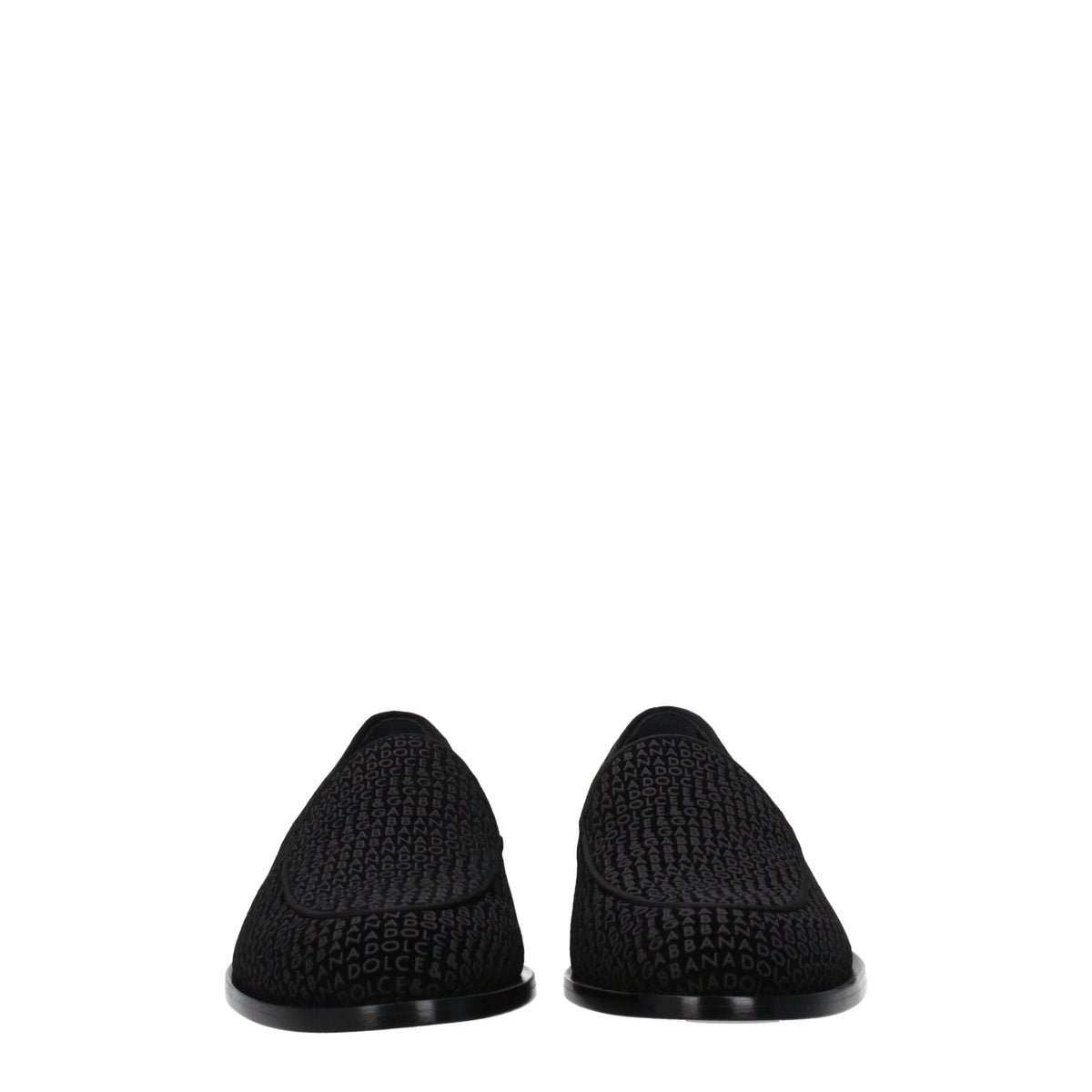 Dolce & Gabbana Black Velvet Slip-On Men's Loafers