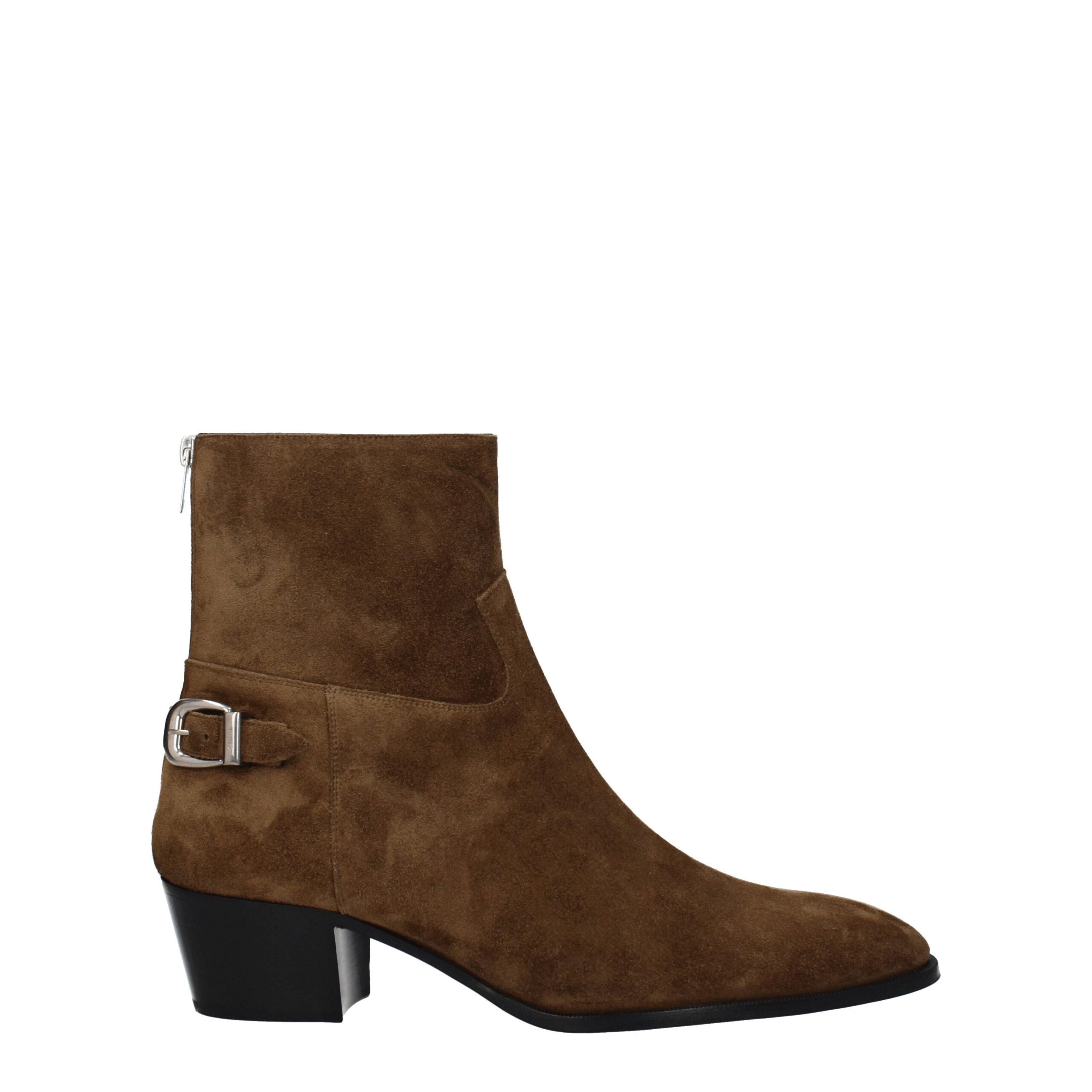 Celine Brown Leather Ankle Men's Boots