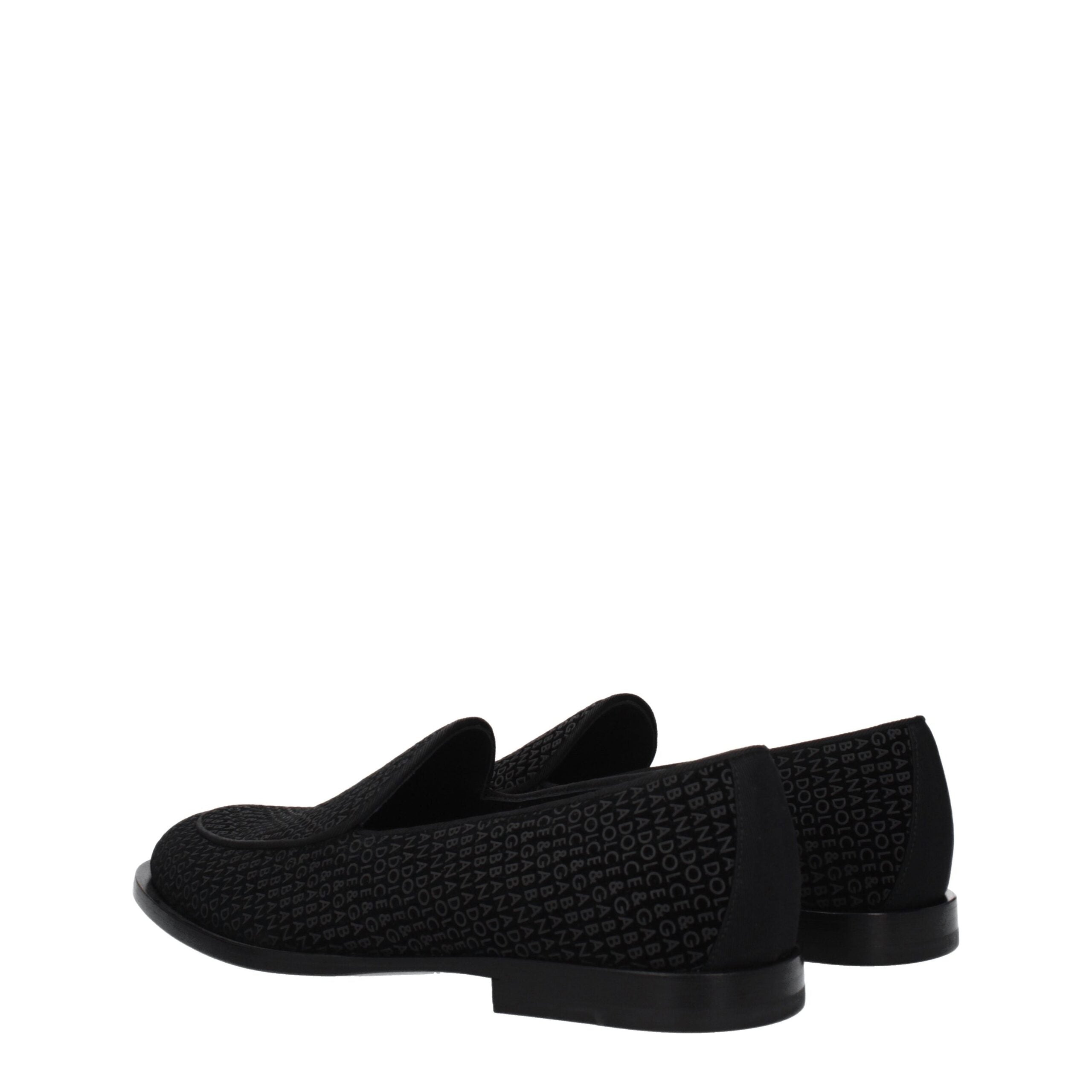 Dolce & Gabbana Black Velvet Slip-On Men's Loafers