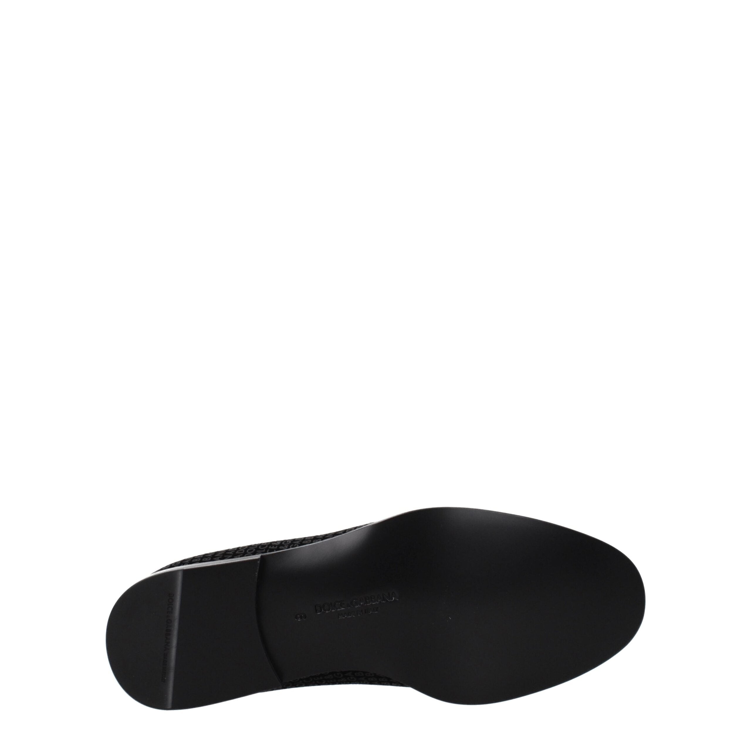 Dolce & Gabbana Black Velvet Slip-On Men's Loafers