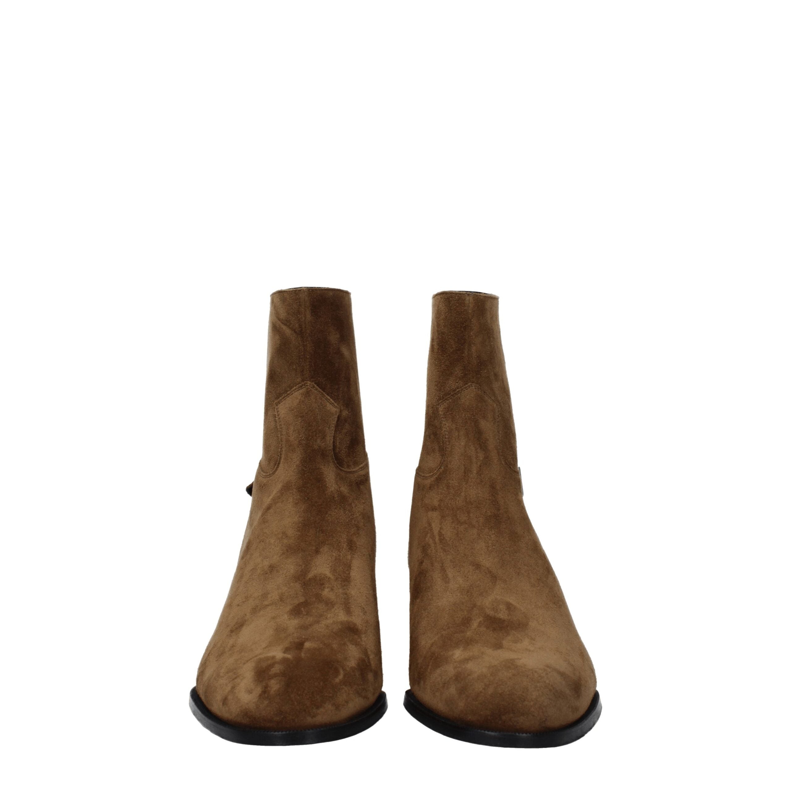 Celine Brown Leather Ankle Men's Boots