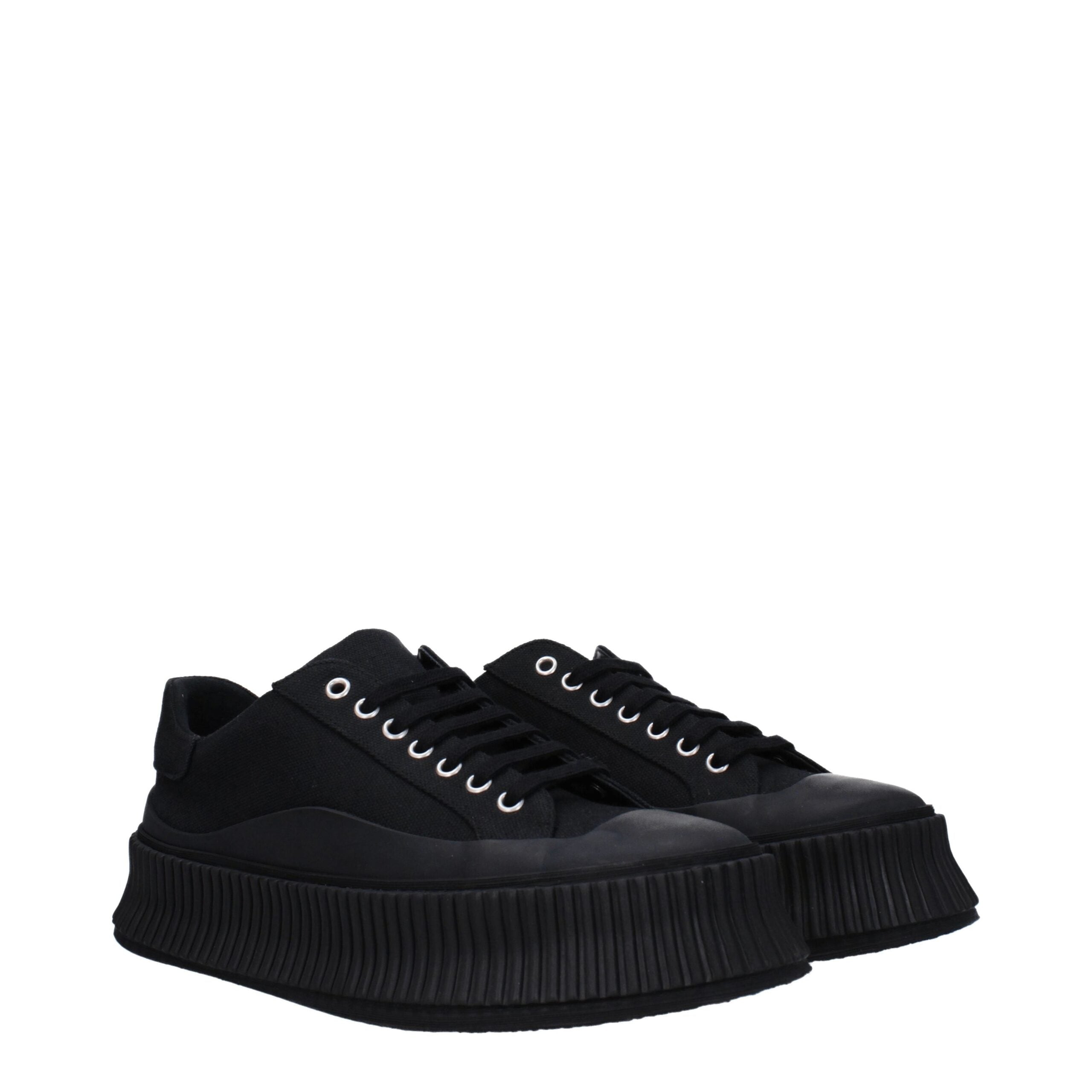 Jil Sander Black Fabric Platform Men's Sneakers