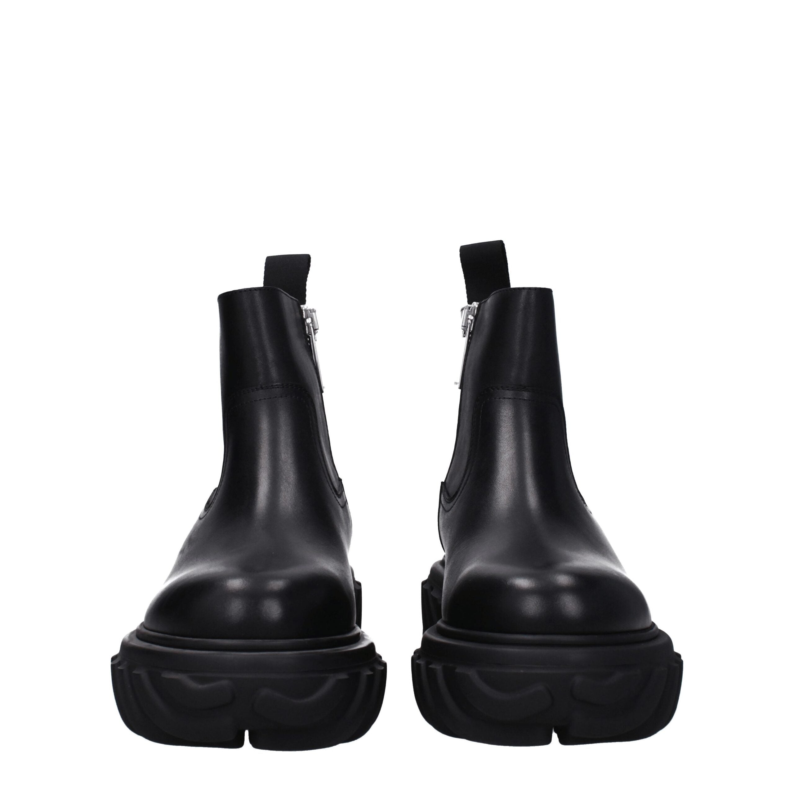 Off-White Black Leather Ankle Men's Boots