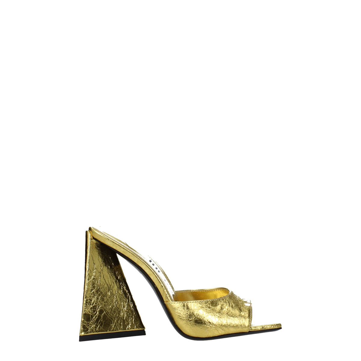 The Attico Gold Leather Platform Women's Sandals