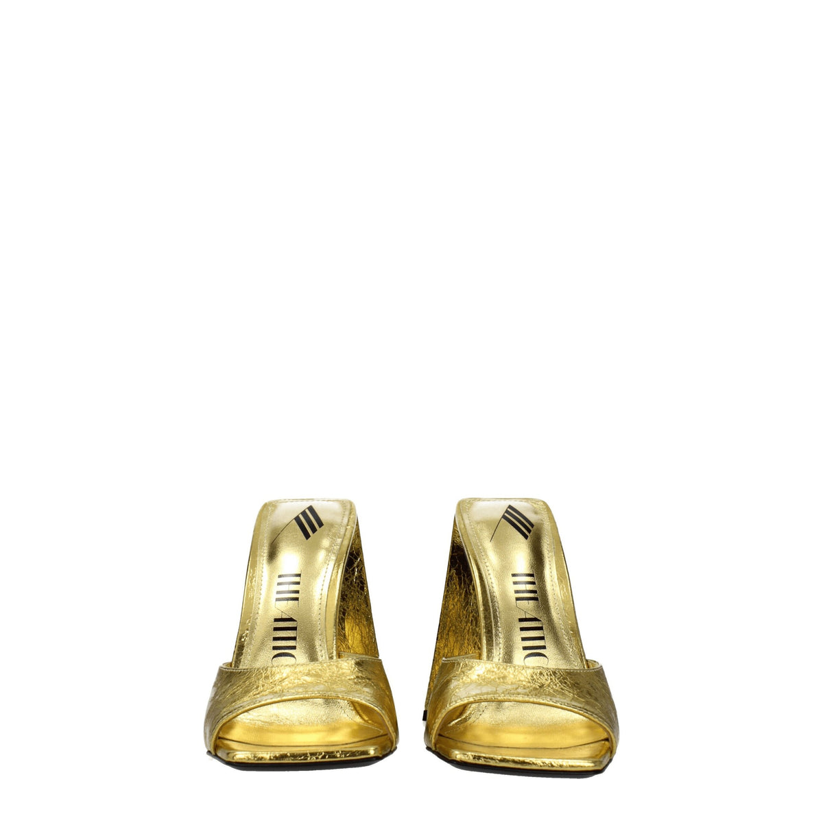 The Attico Gold Leather Platform Women's Sandals
