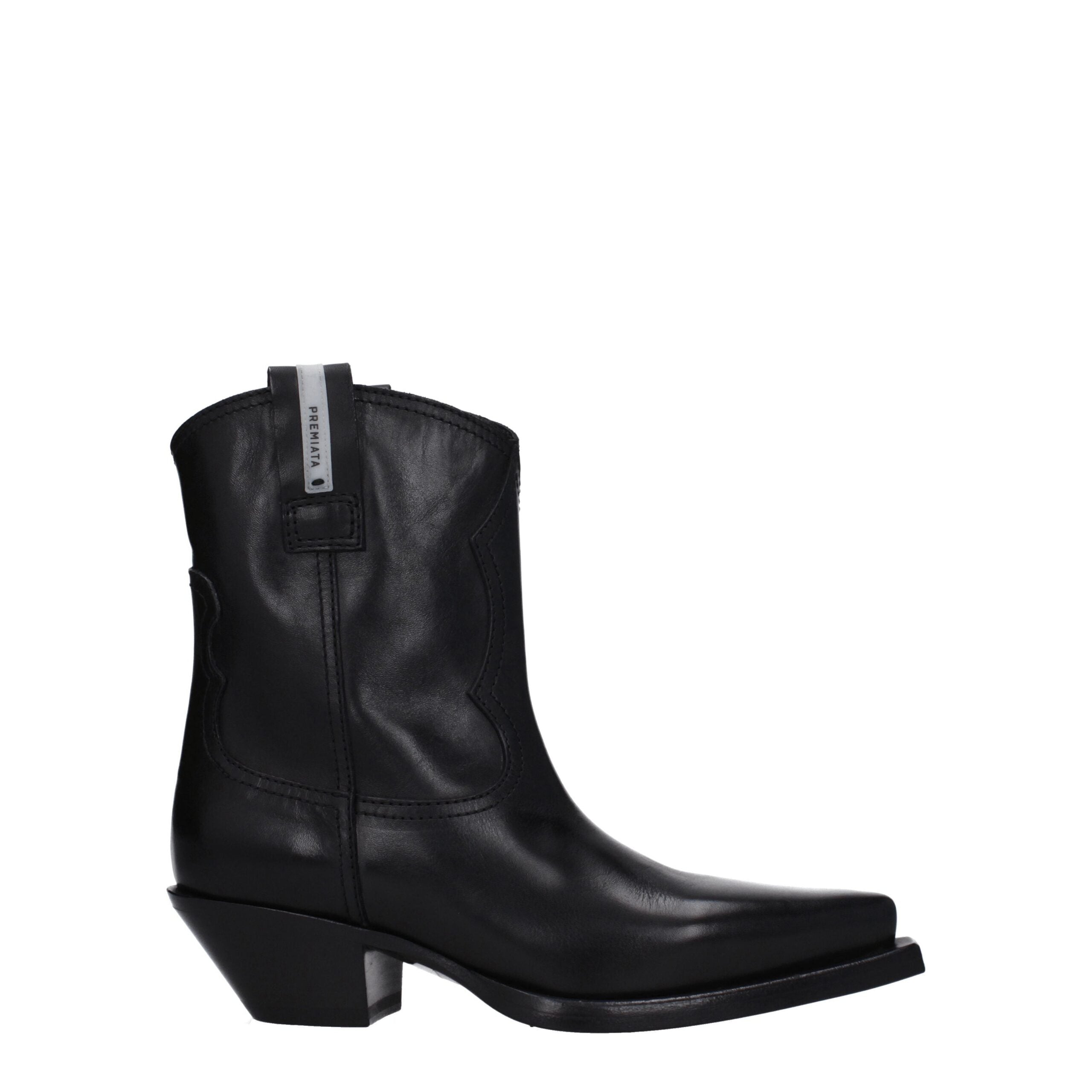 Premiata Black Leather Ankle Women's Boots