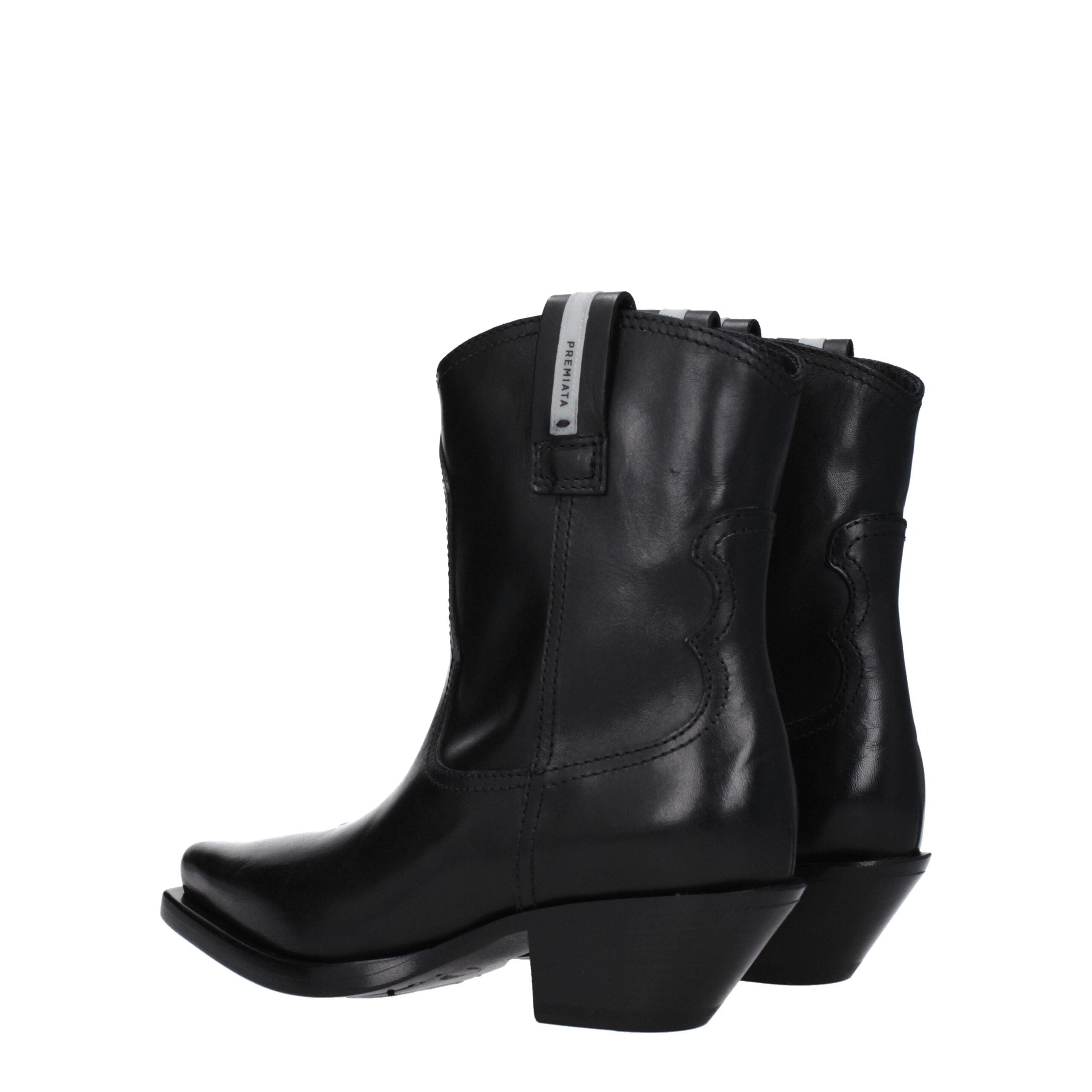 Premiata Black Leather Ankle Women's Boots