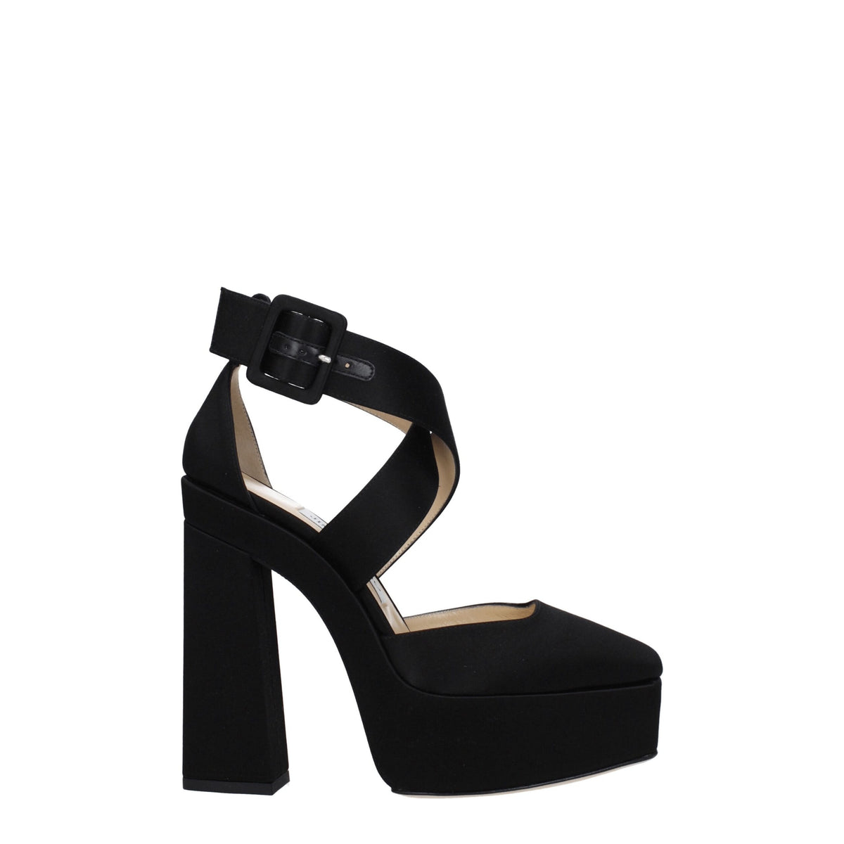 Jimmy Choo Black Satin Platform Women's Sandals