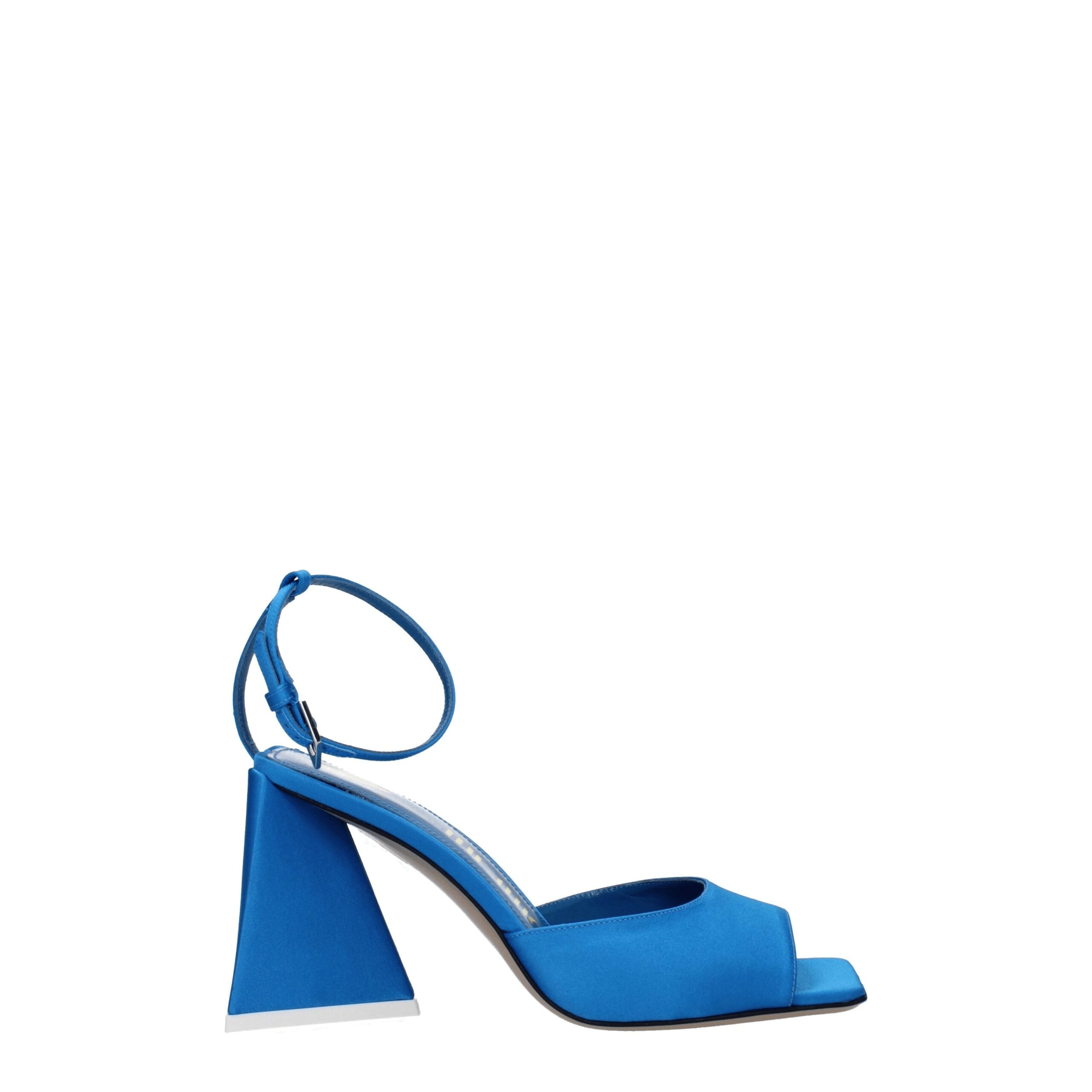 The Attico Blue Satin Stiletto Heel Women's Sandals