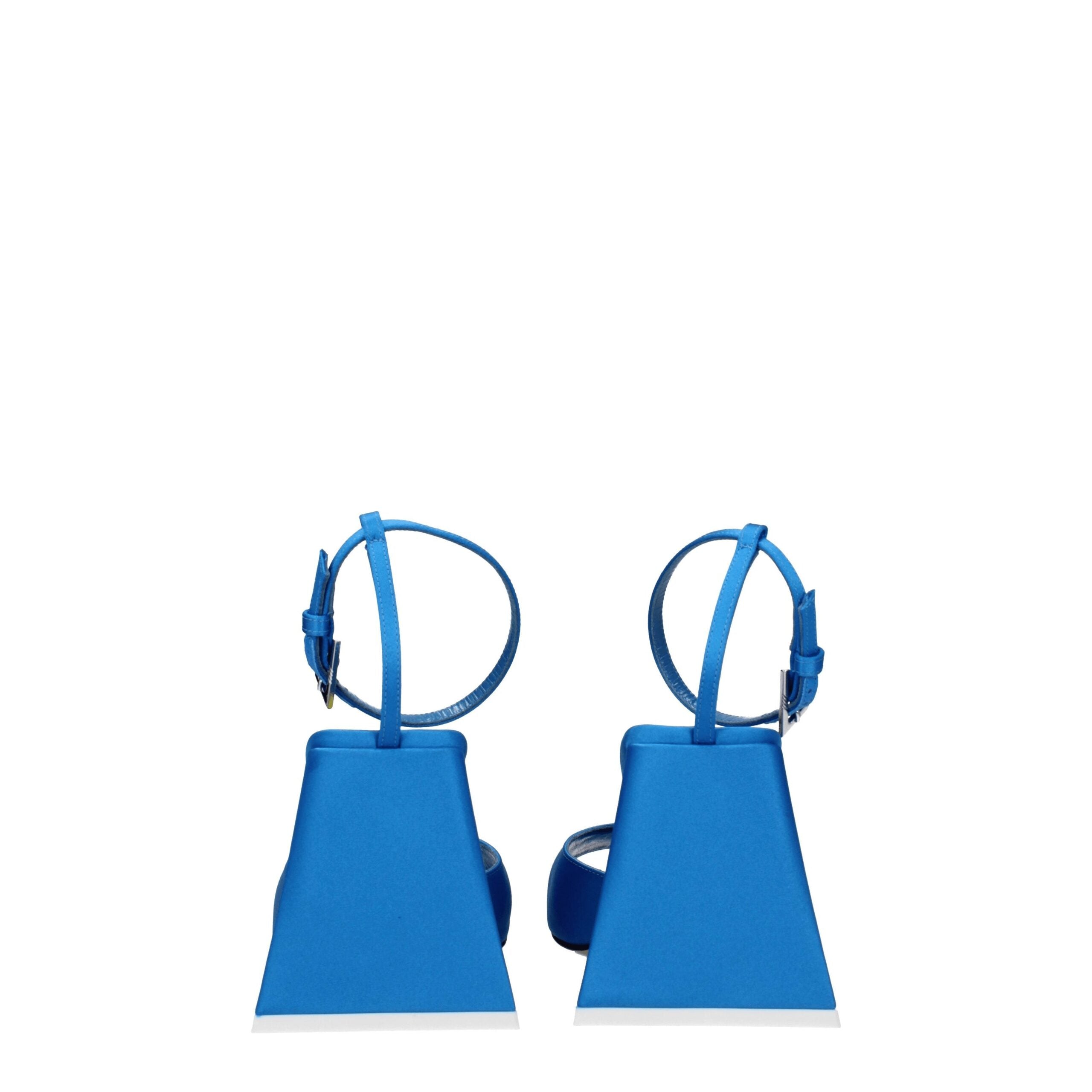 The Attico Blue Satin Stiletto Heel Women's Sandals