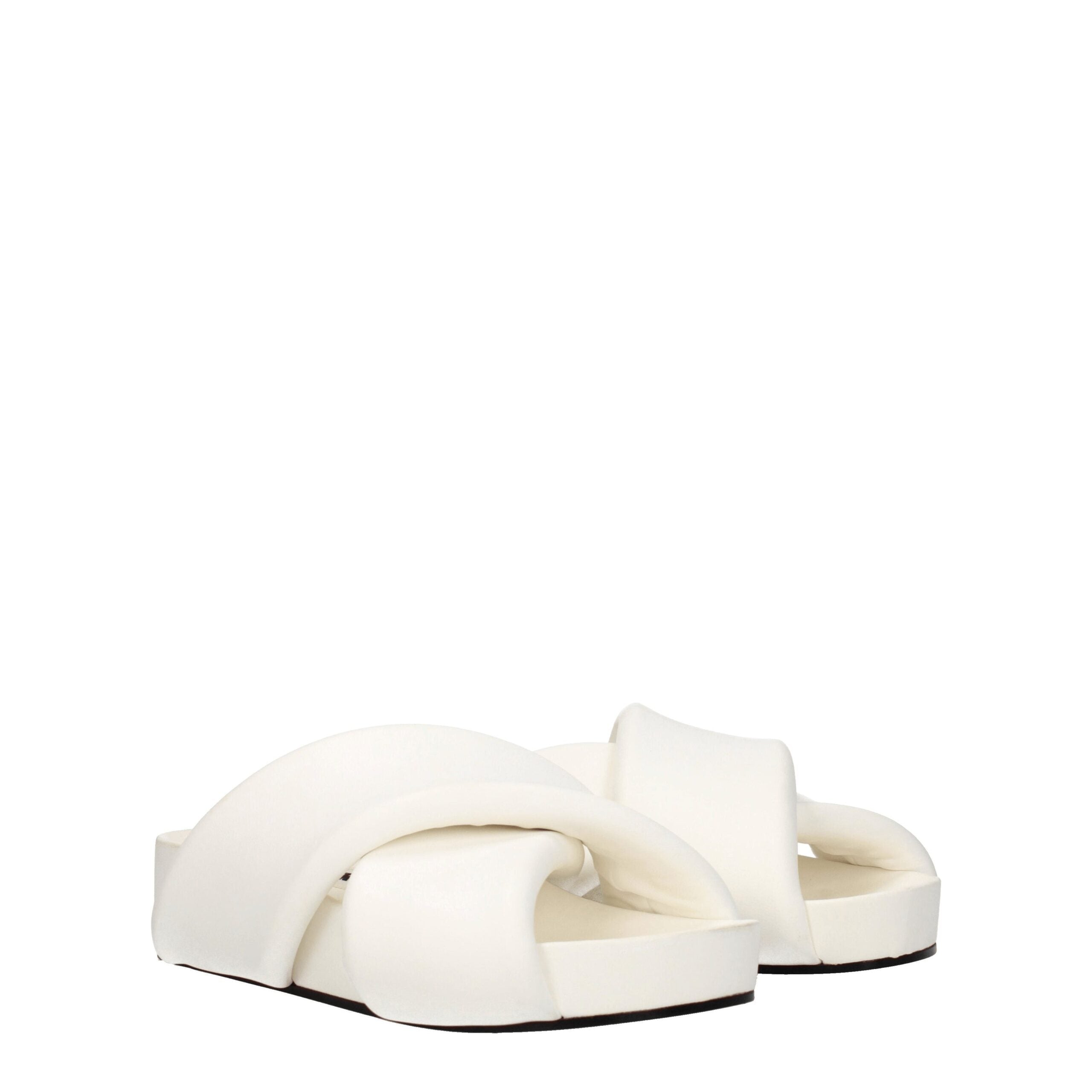 Jil Sander White Leather Women's Slippers