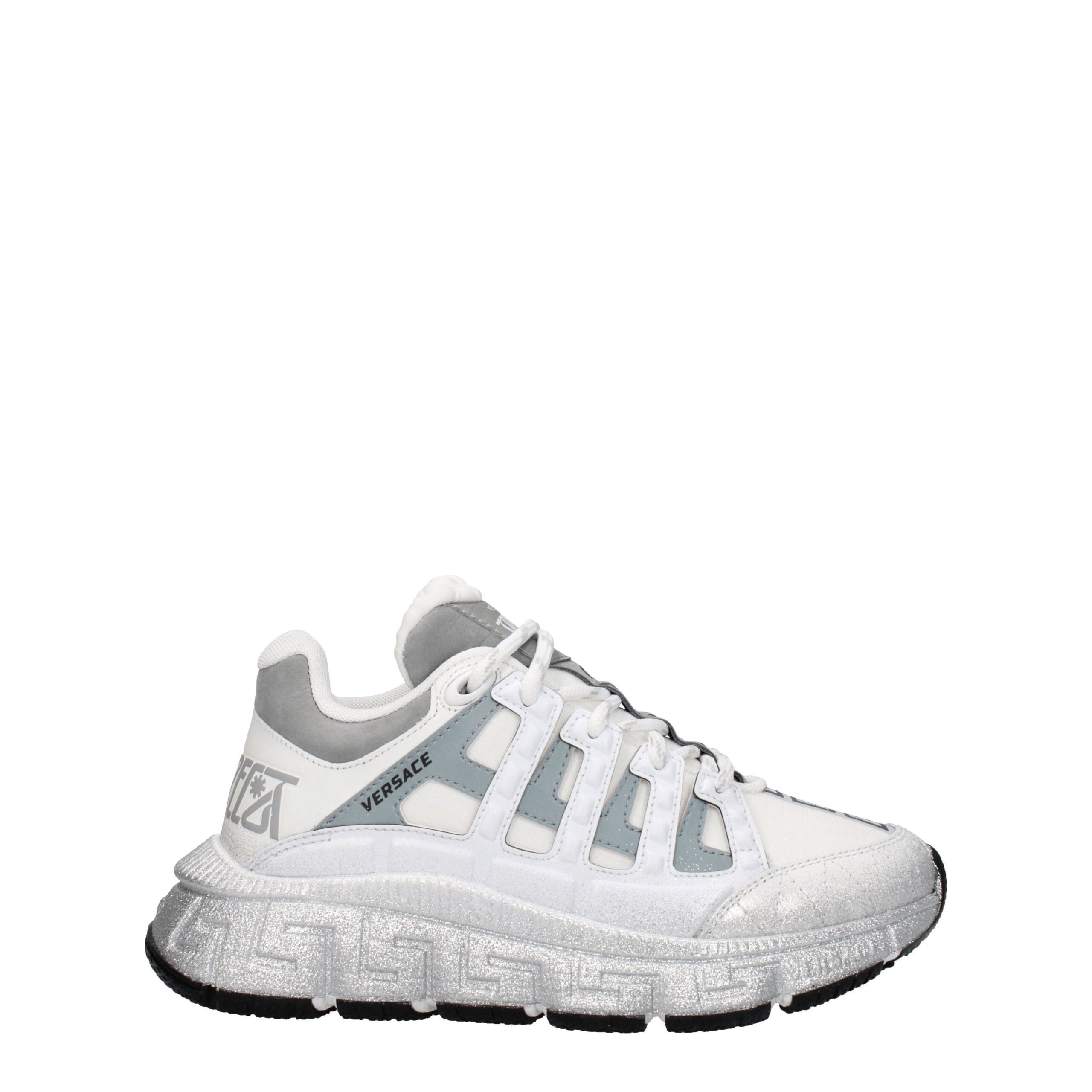Versace White Fabric Athletic Women's Sneakers