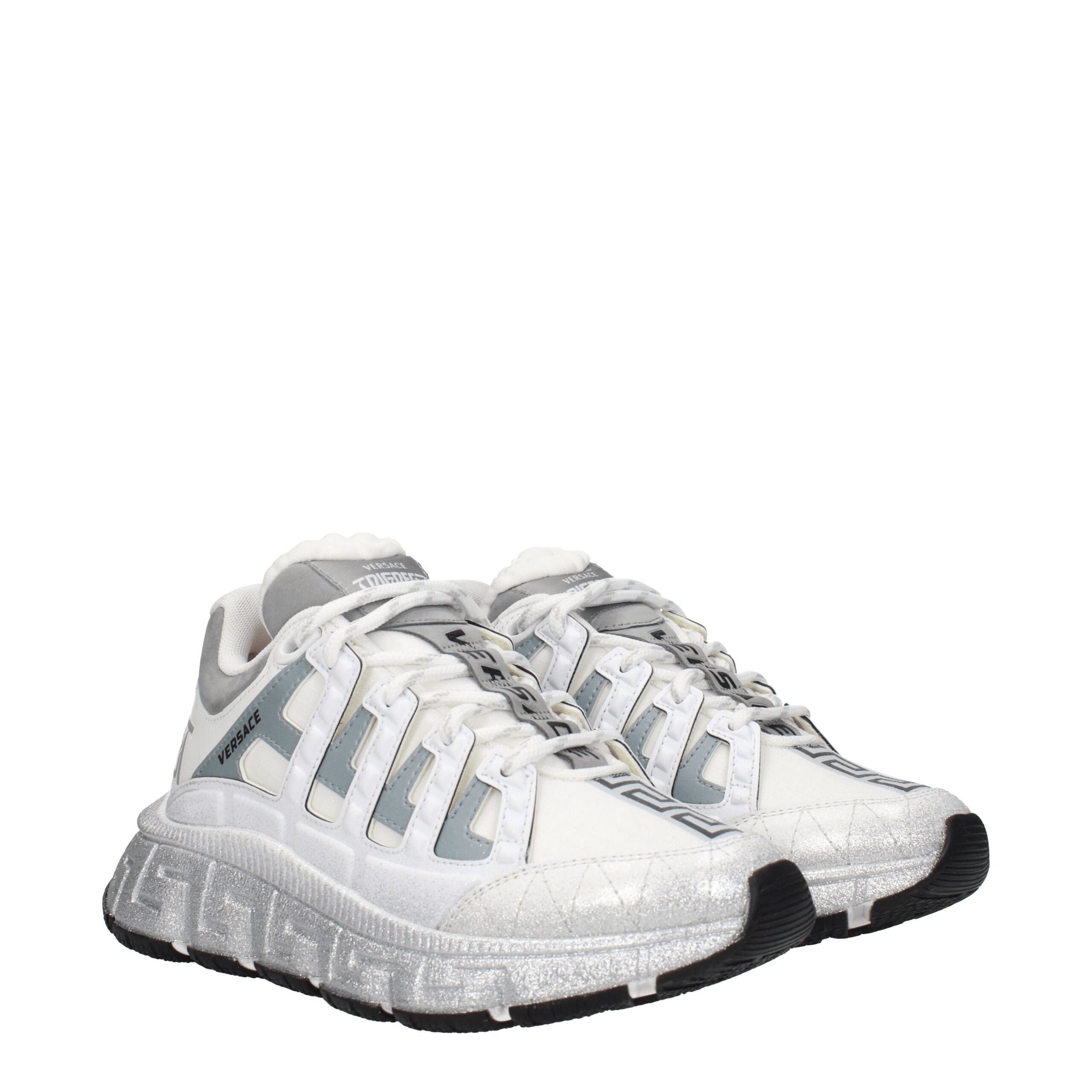 Versace White Fabric Athletic Women's Sneakers