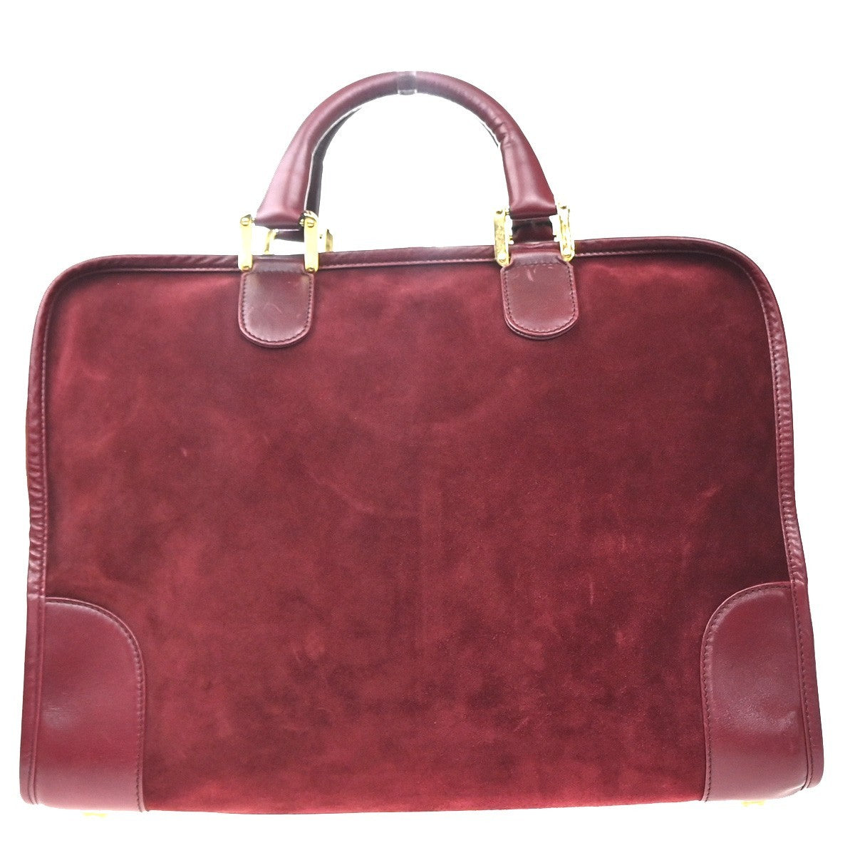 Loewe Amazona Suede Burgundy Suede Handbag (Pre-Owned)