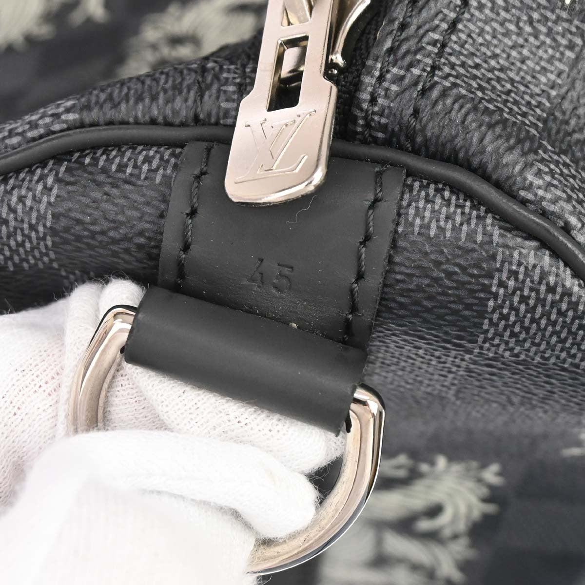 Louis Vuitton Keepall Bandouliere Limited Edition Nemeth Damier Graphite Black Canvas Travel Bag Bag (Pre-Owned)