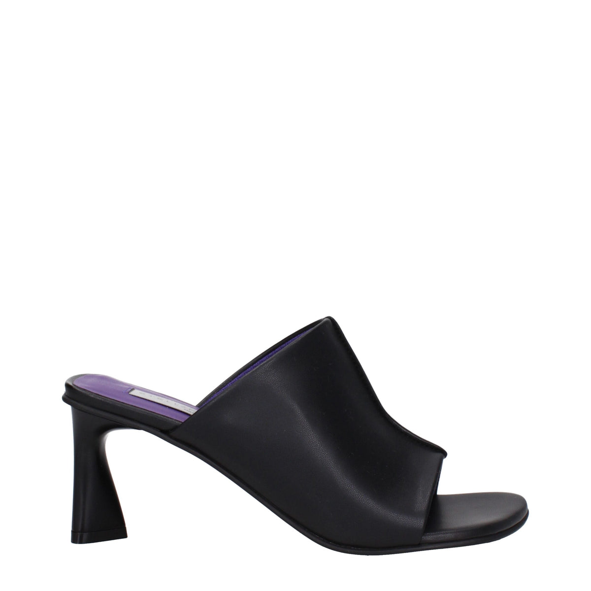 Stella McCartney Black Leather Stiletto Heel Women's Sandals