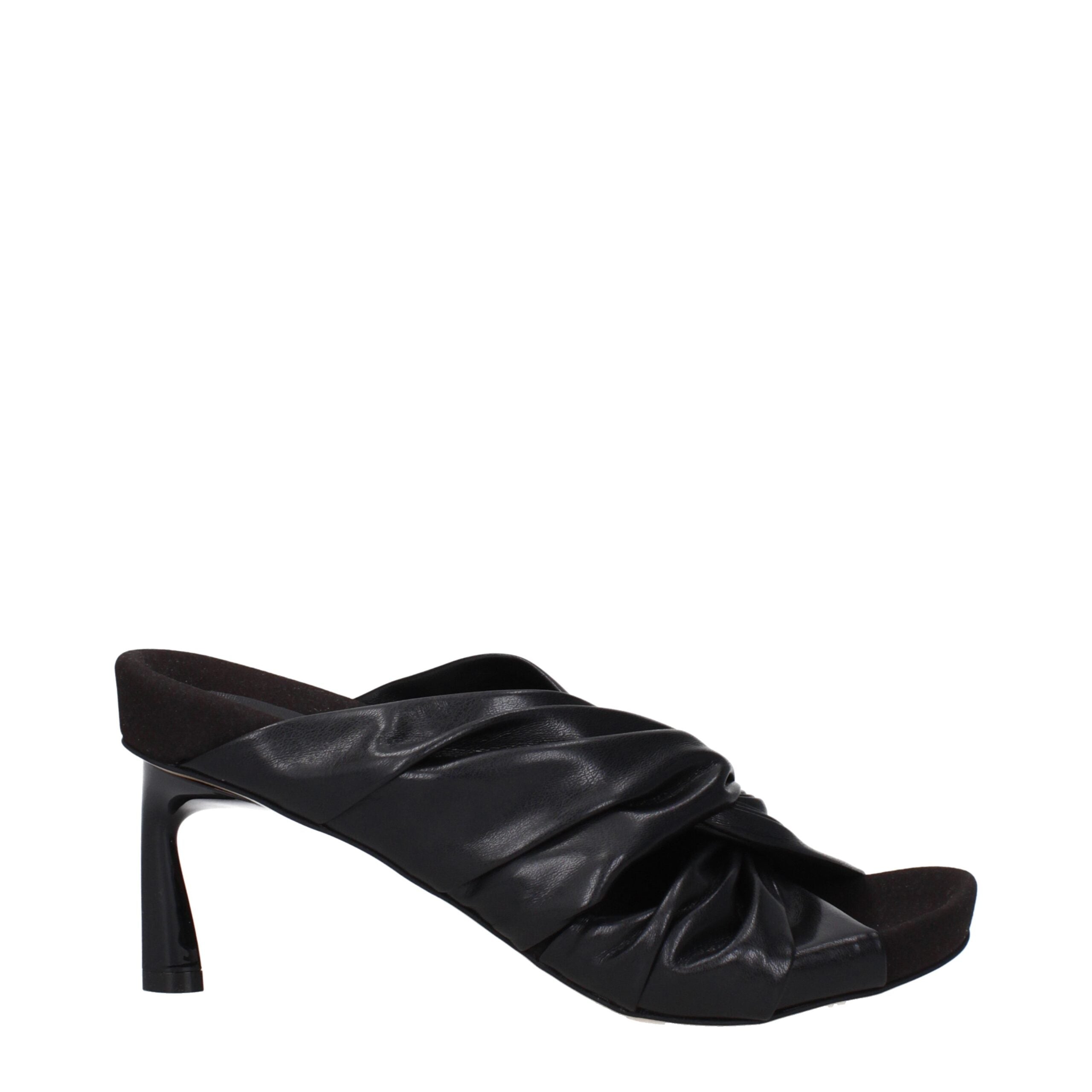 Stella McCartney Black Leather Stiletto Heels Women's Sandals