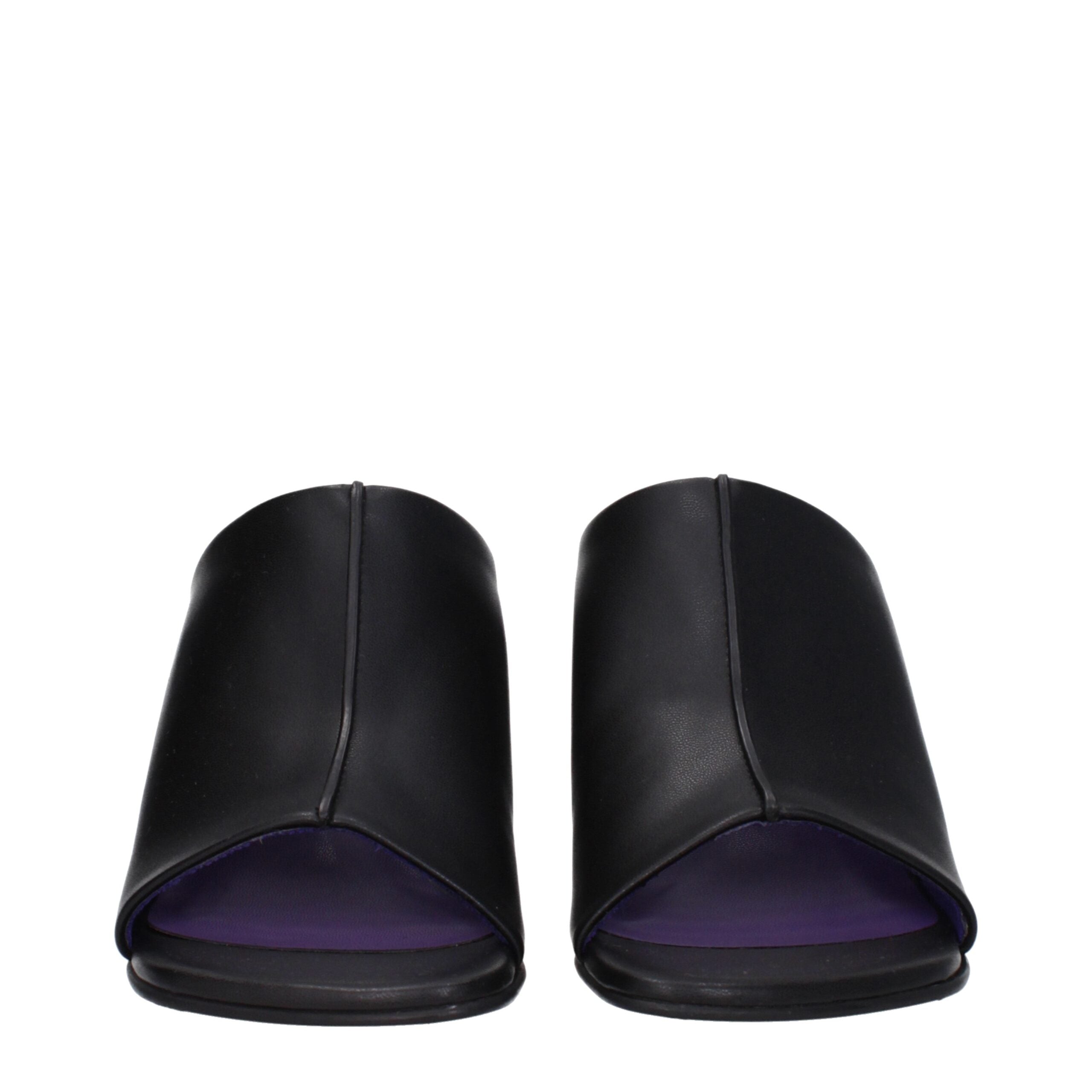 Stella McCartney Black Leather Stiletto Heel Women's Sandals