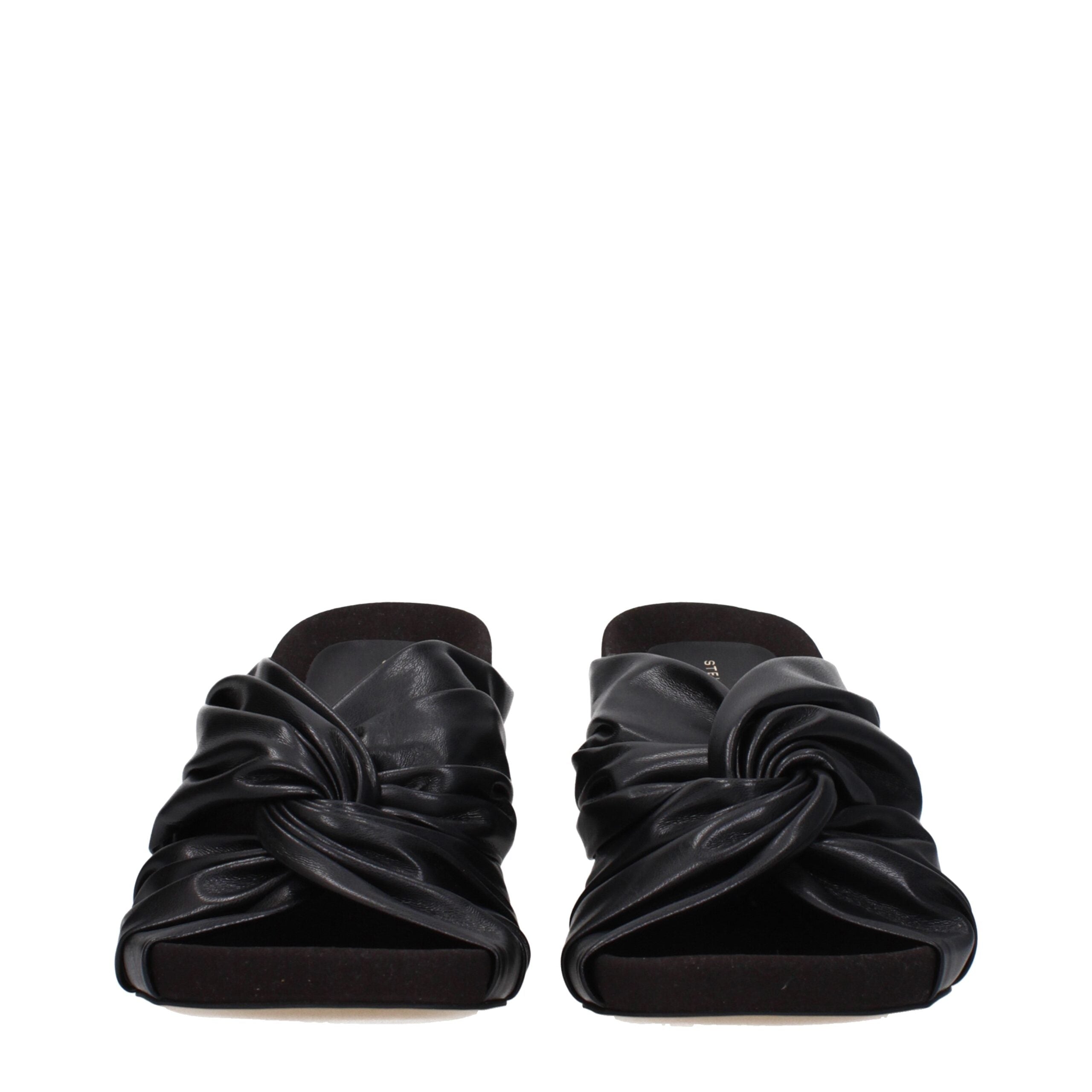 Stella McCartney Black Leather Stiletto Heel Women's Sandals