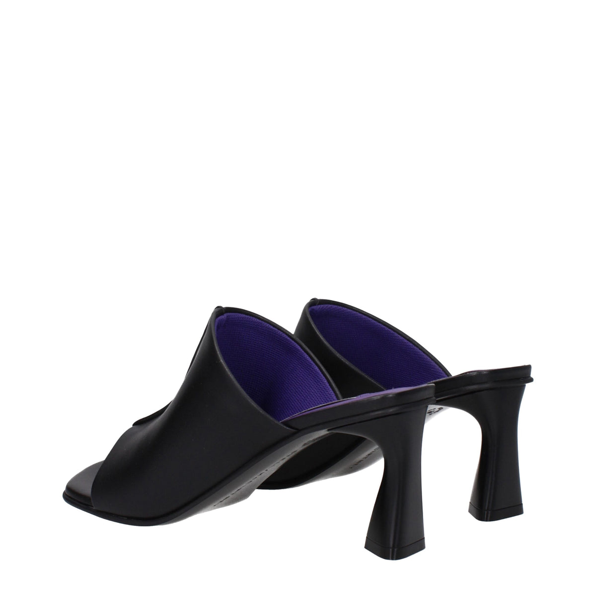 Stella McCartney Black Leather Stiletto Heel Women's Sandals