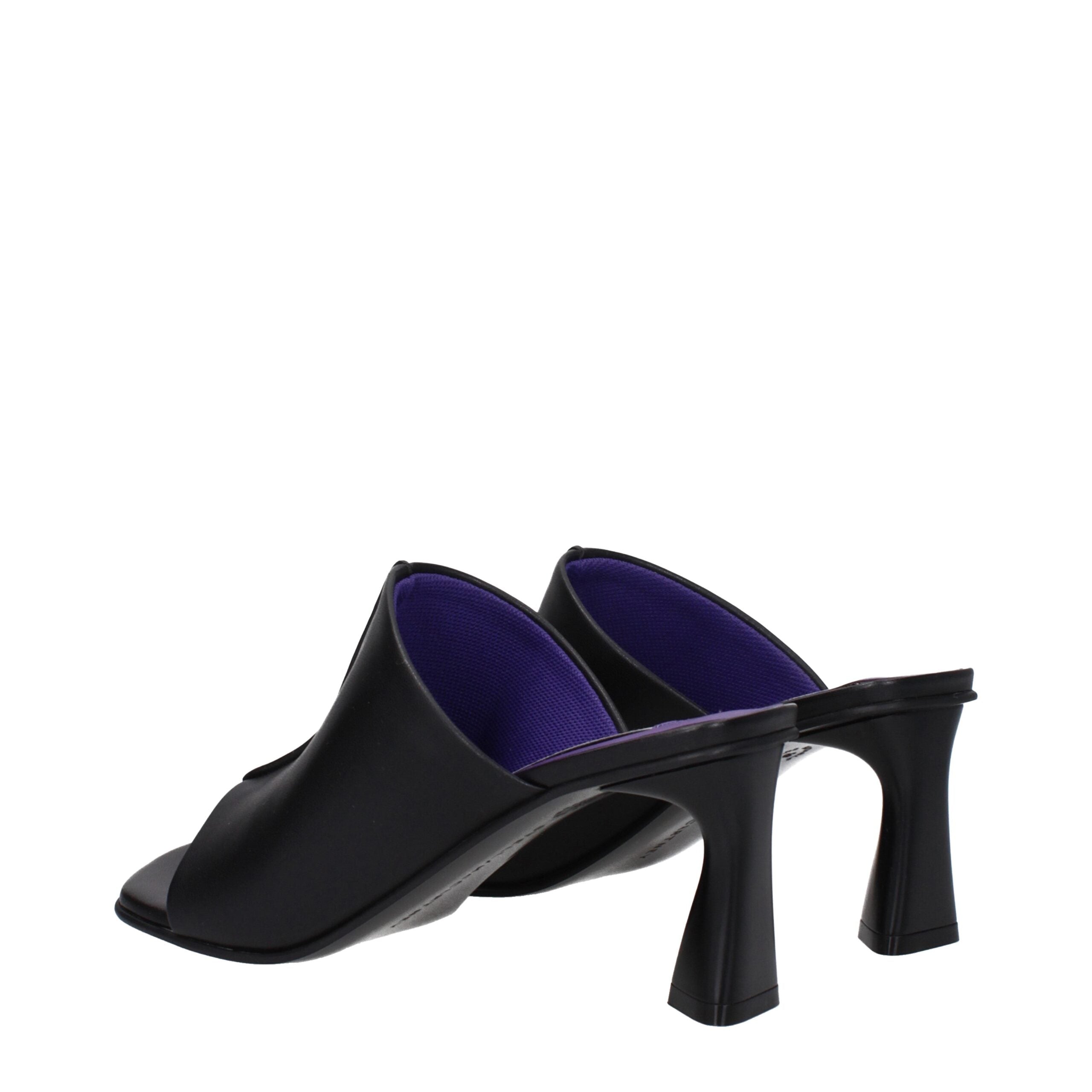 Stella McCartney Black Leather Stiletto Heel Women's Sandals