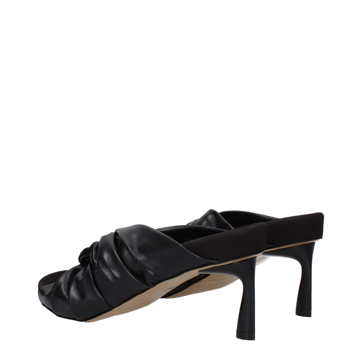 Stella McCartney Black Leather Stiletto Heel Women's Sandals
