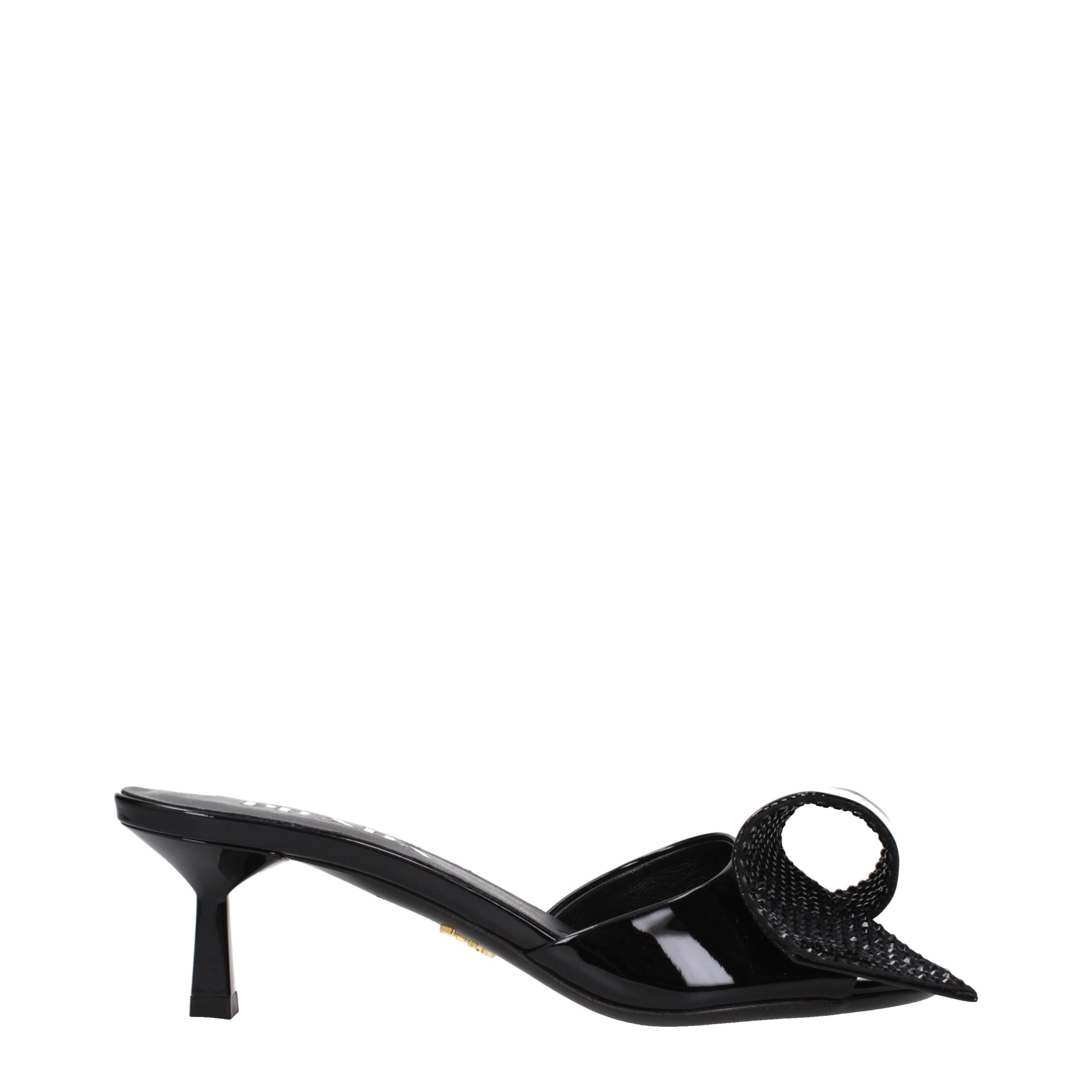 Prada Black Leather Women's Sandals