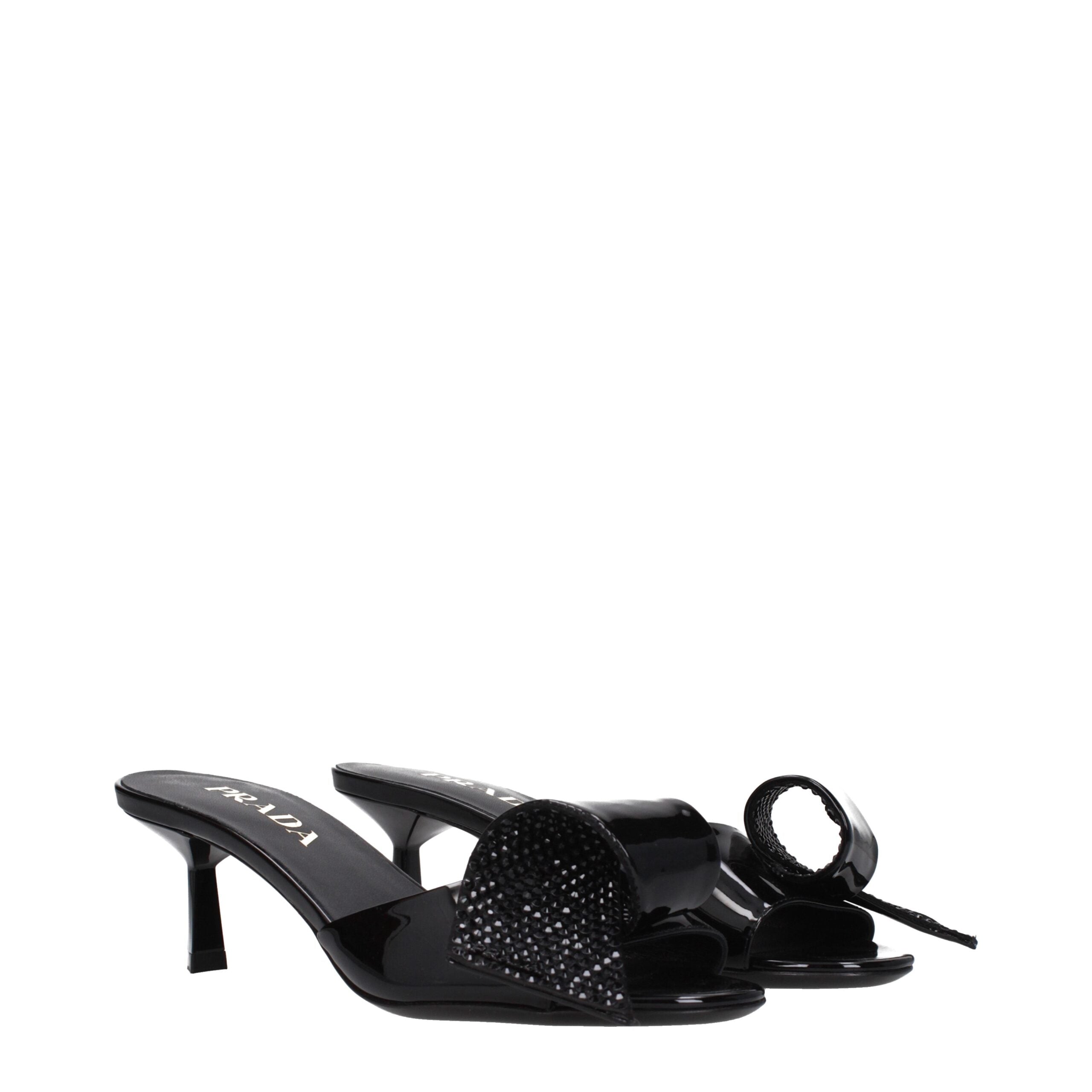Prada Black Leather Women's Sandals