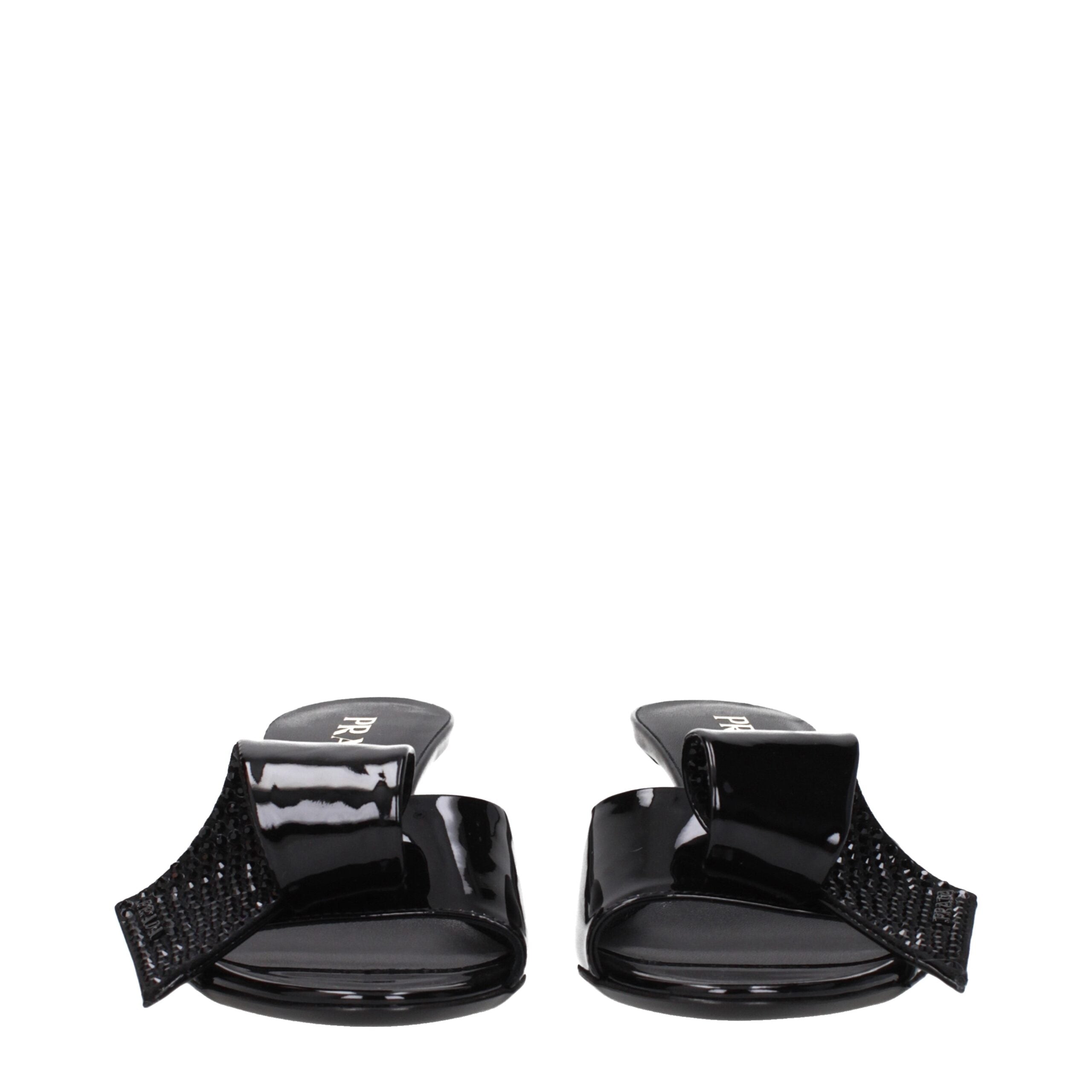 Prada Black Leather Women's Sandals